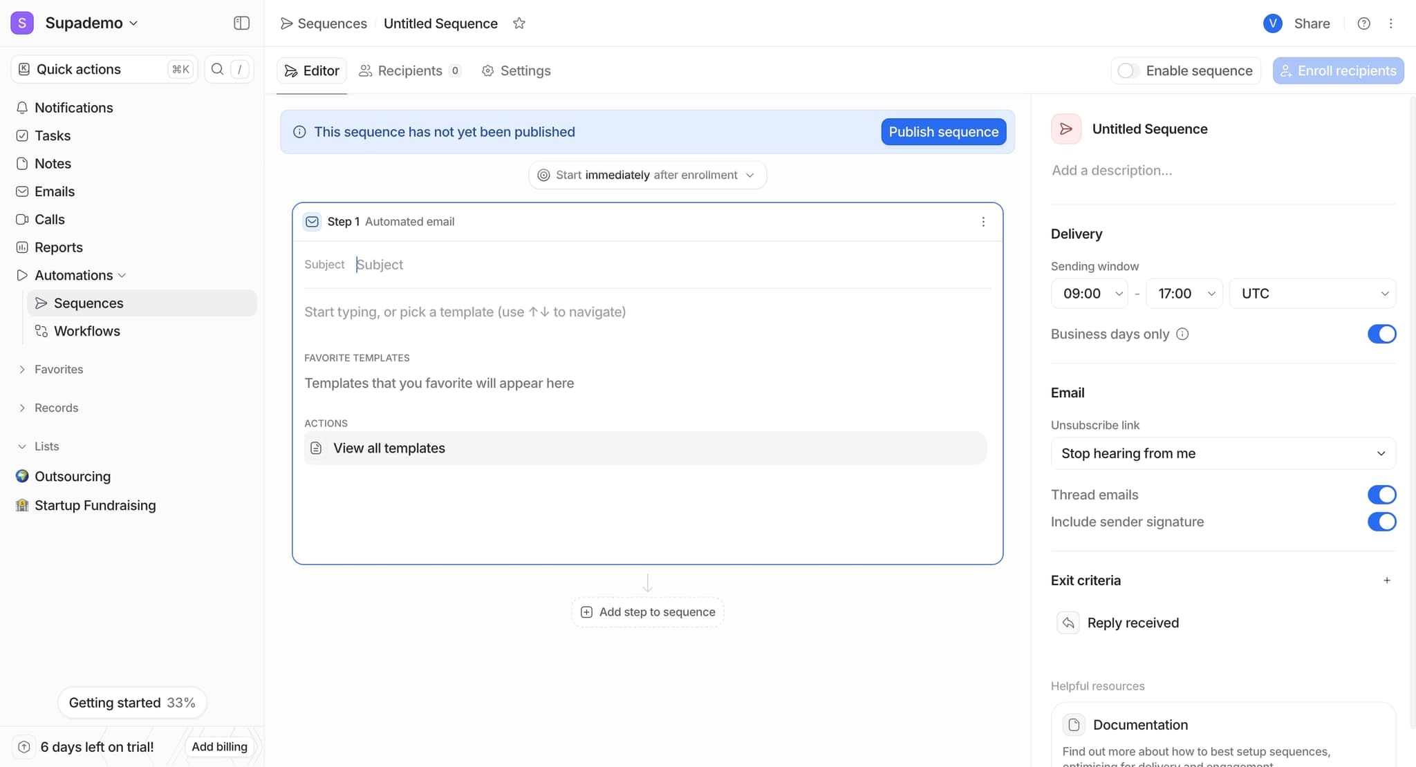 Define the trigger conditions