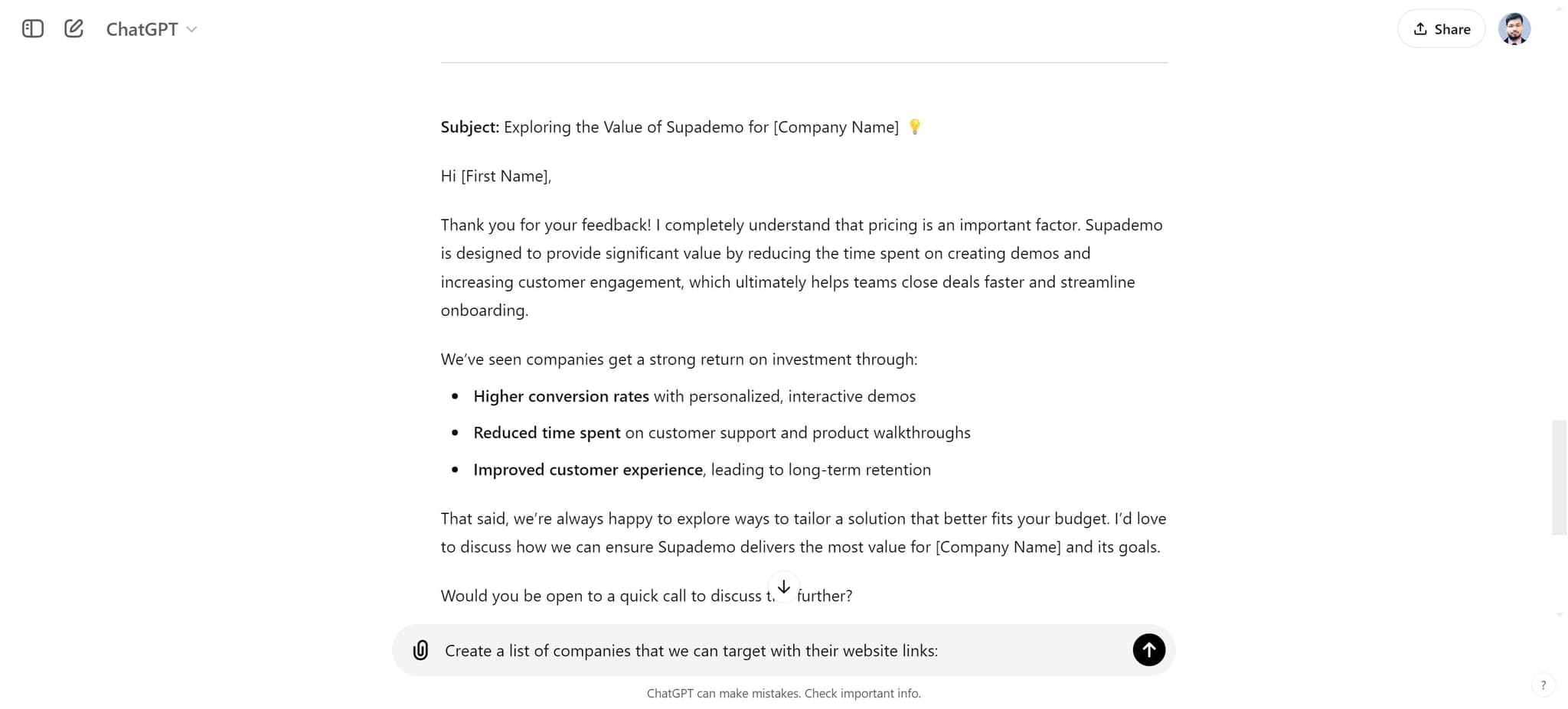Generate a target company list