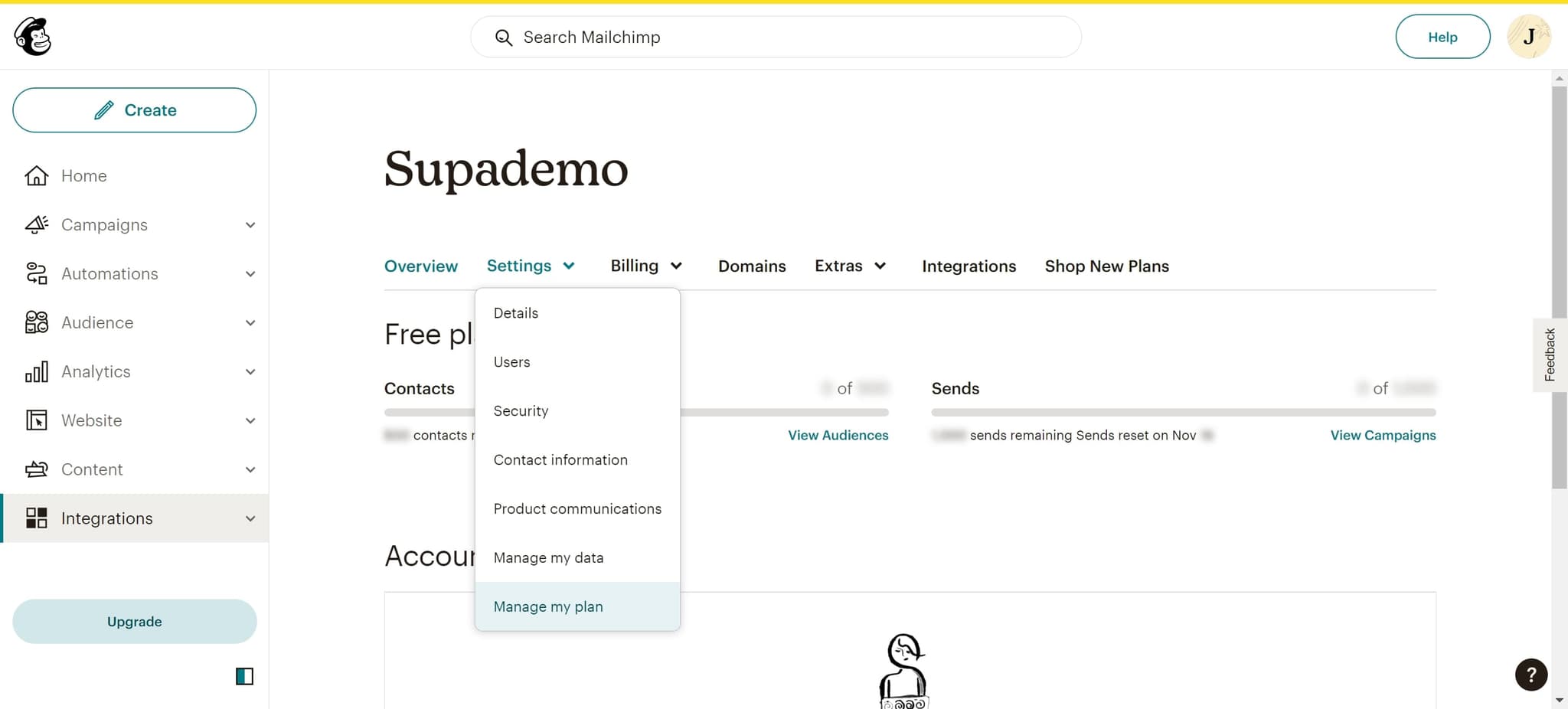 Click on Manage my plan