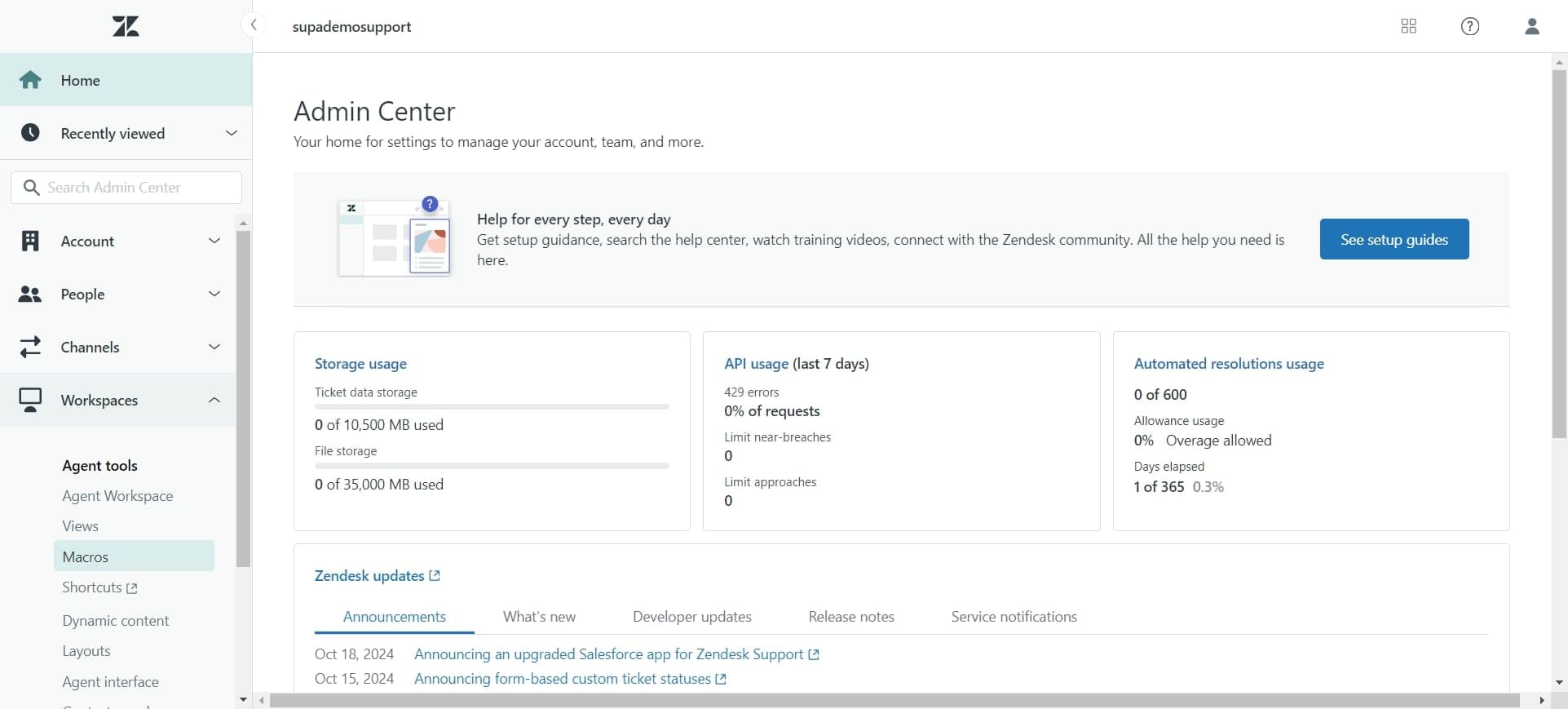 Open the Macros section