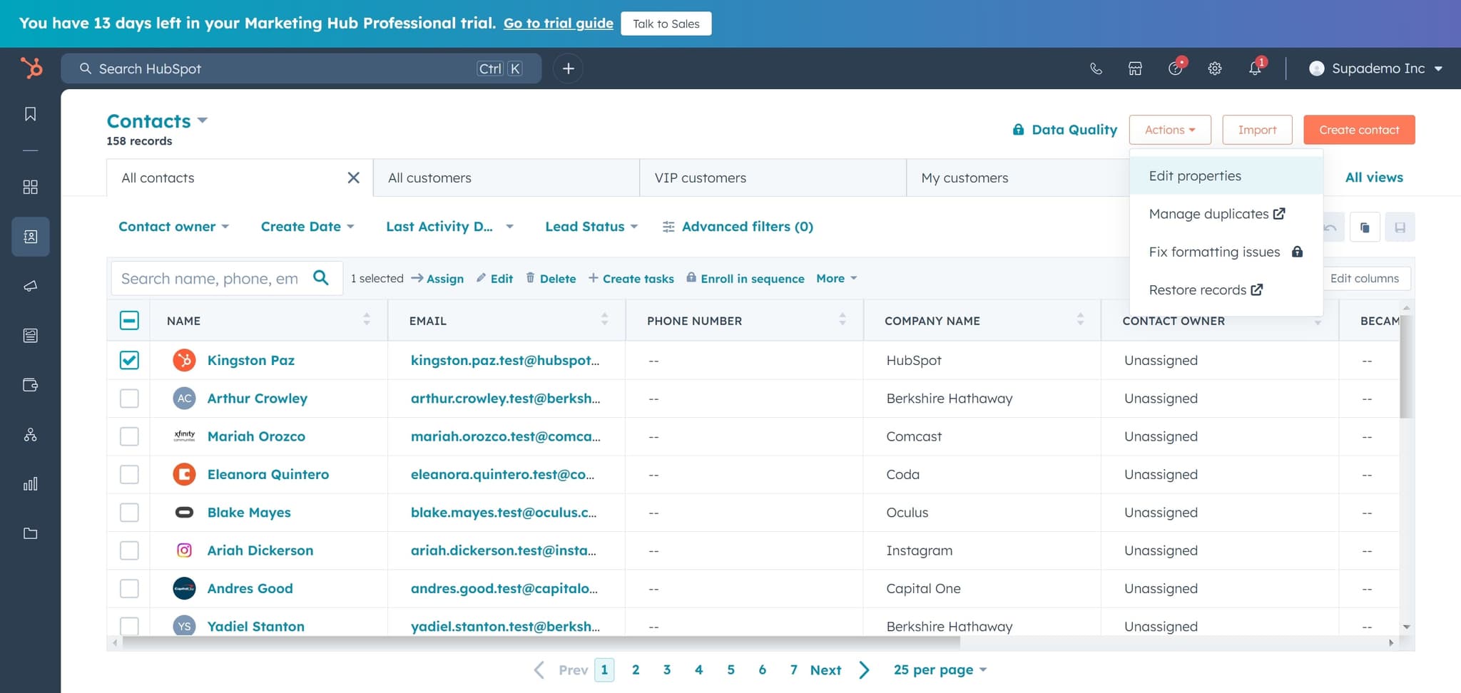 Select Edit Properties