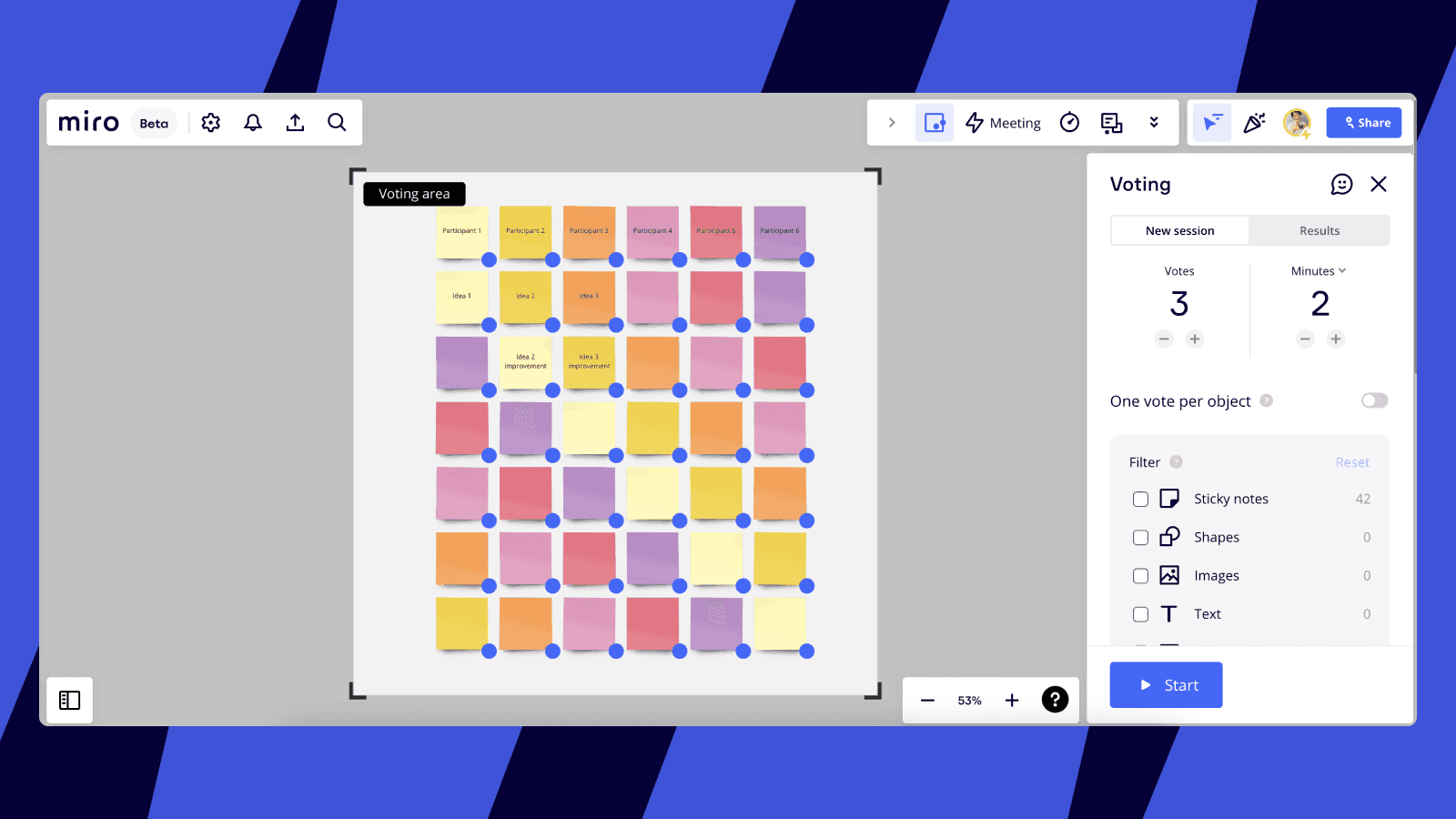 Select content to vote on