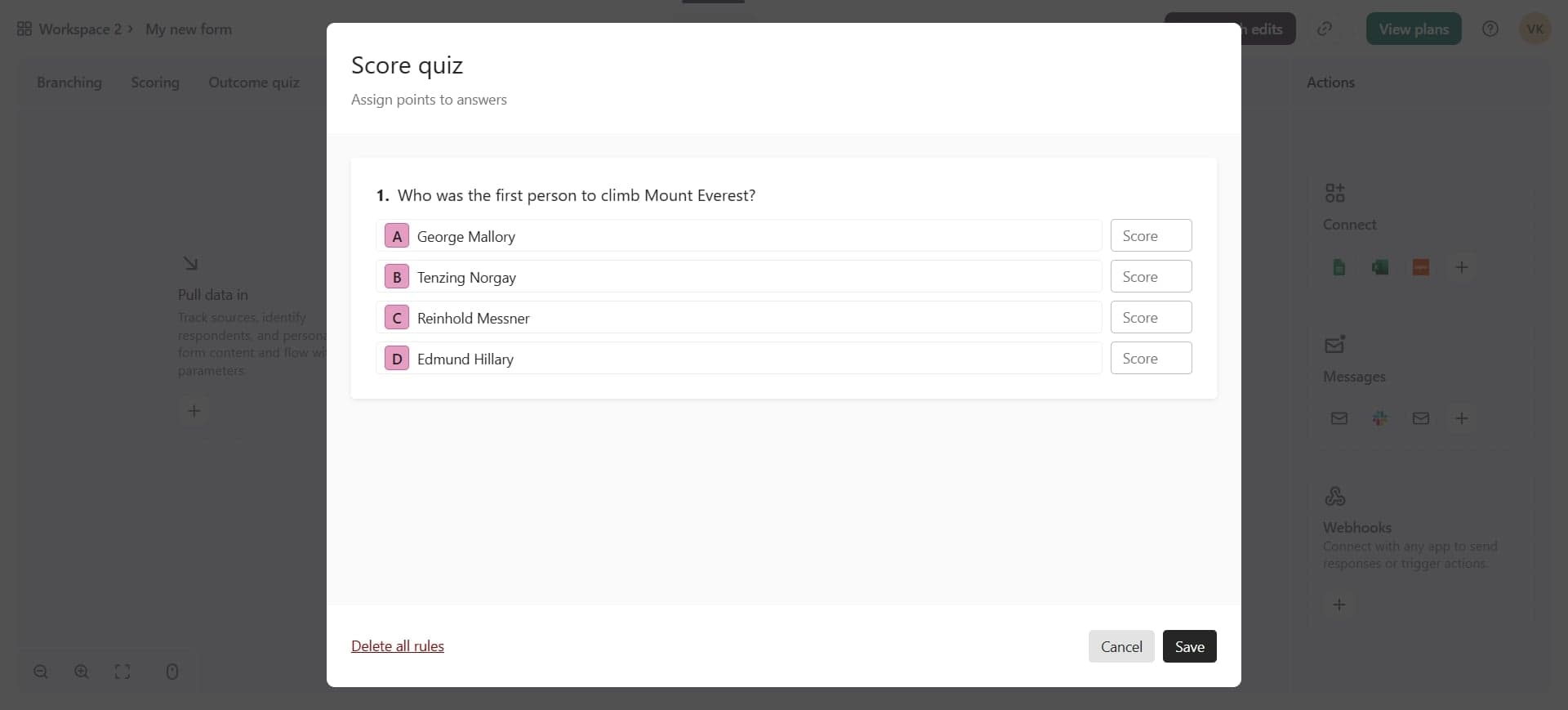 Preview your form with branching