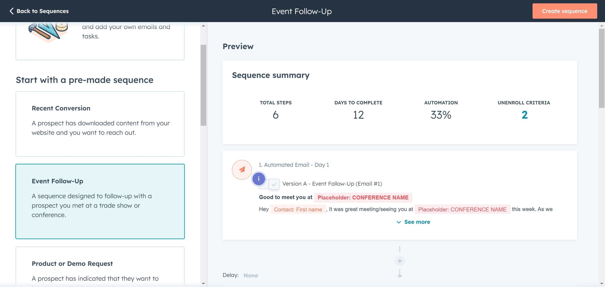 Confirm Sequence Creation