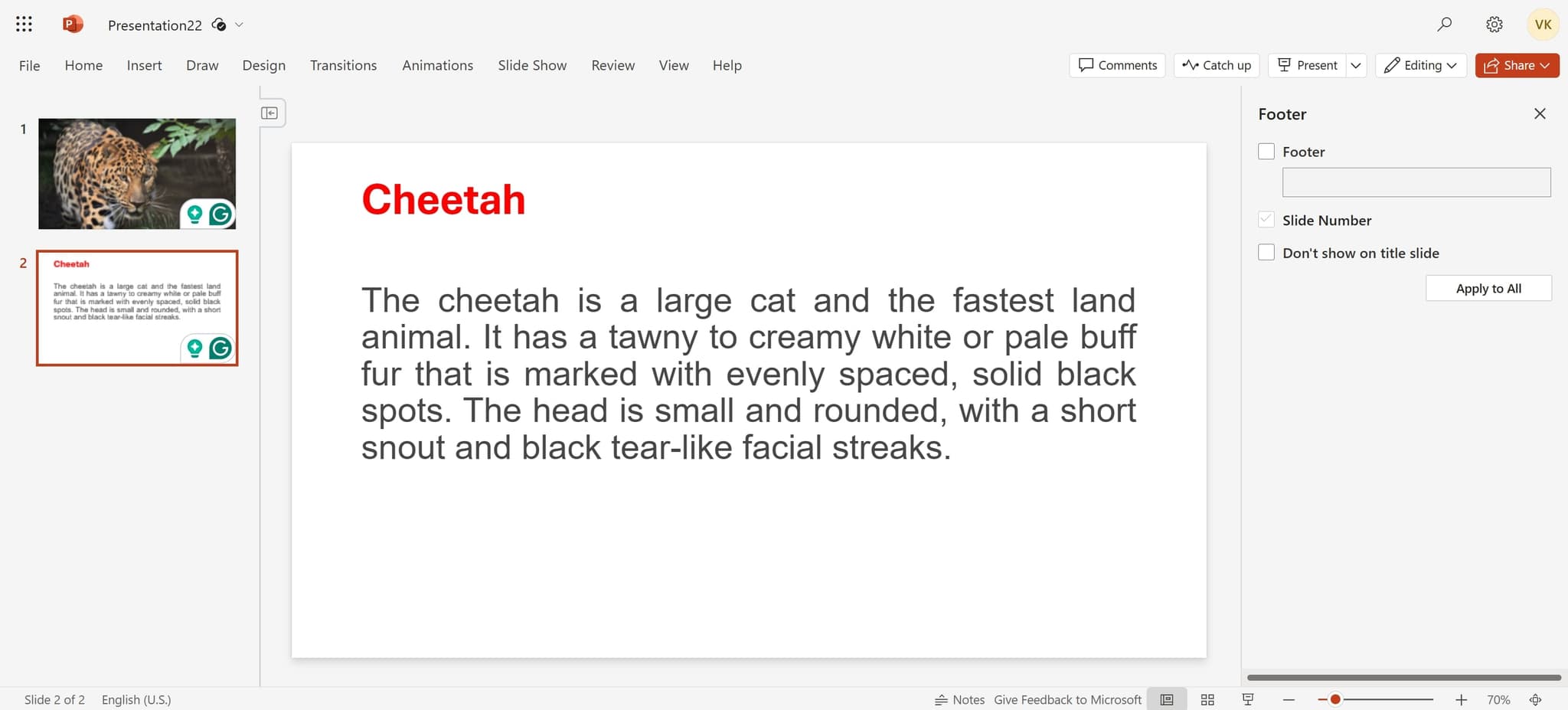 Enable page numbering