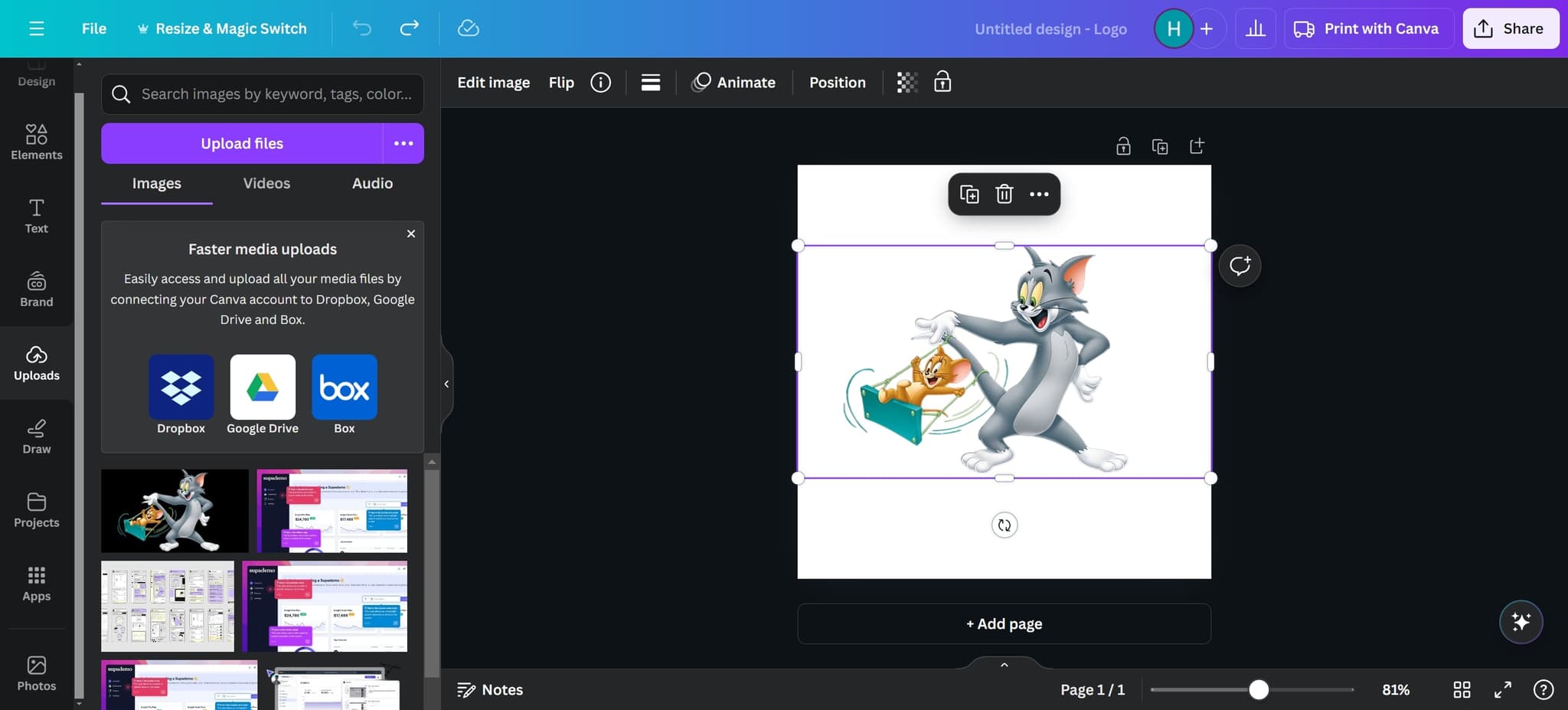 Select Audio from uploads