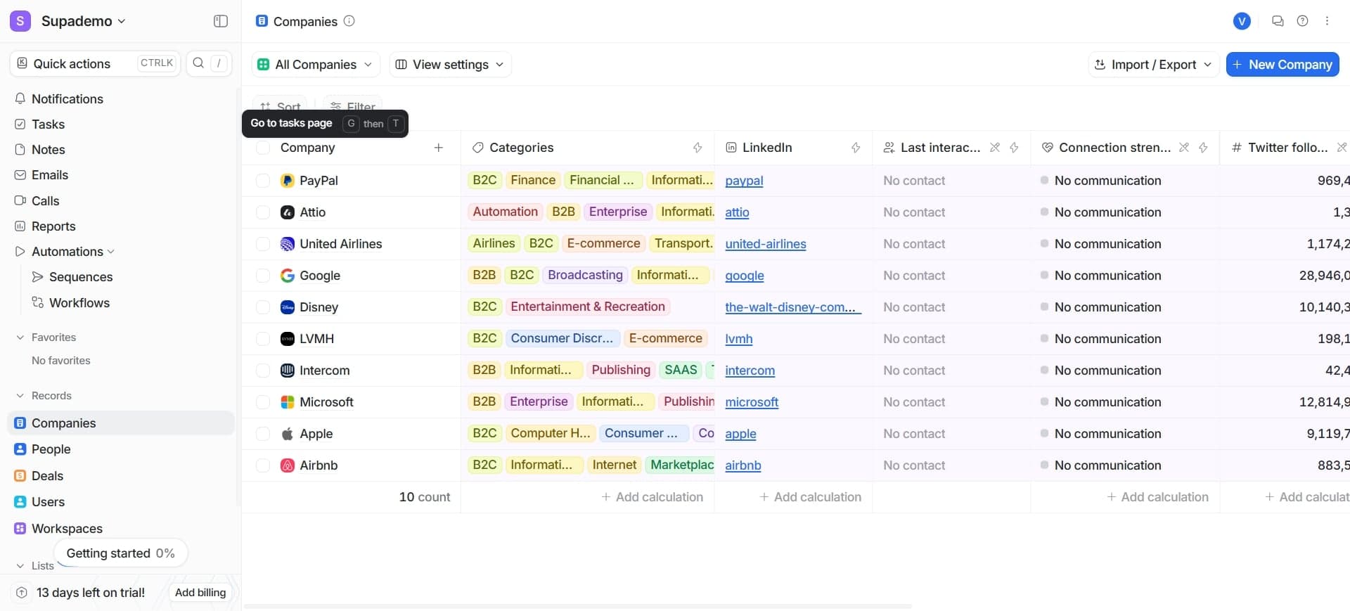 Log in to your Attio account