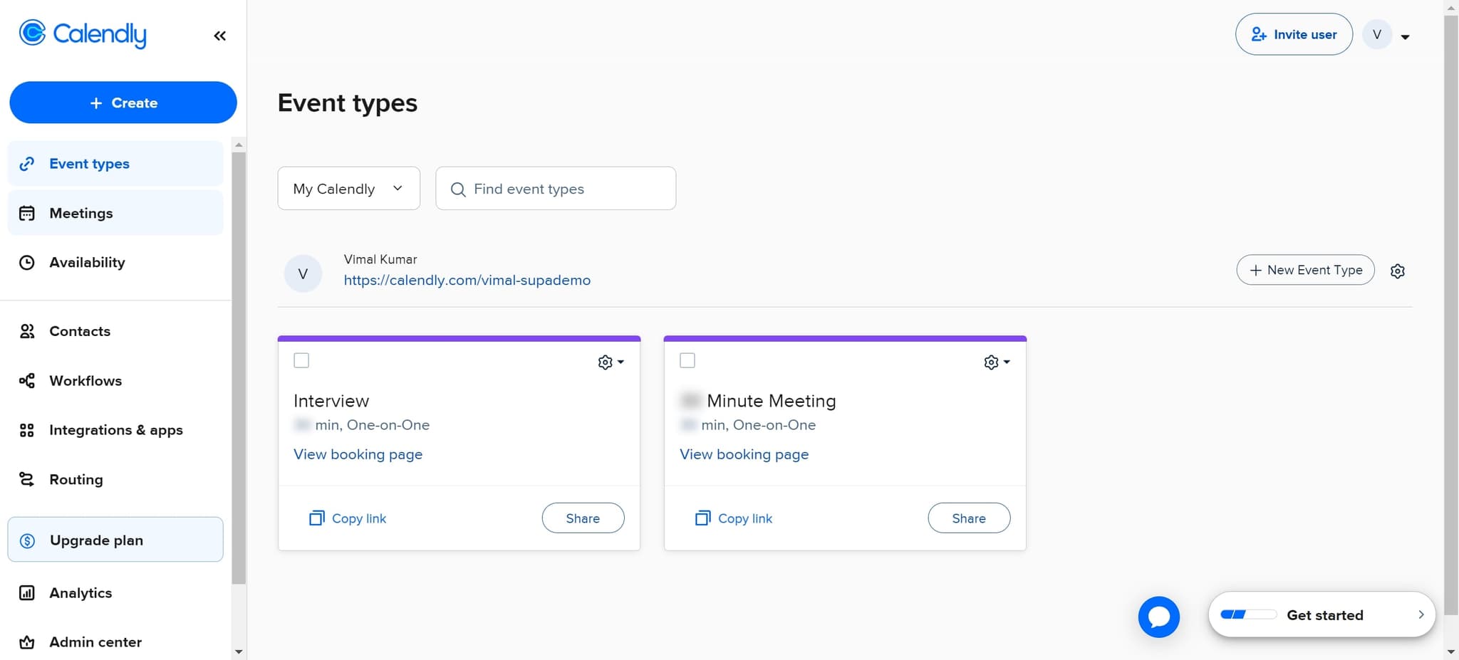 Select your scheduled meeting
