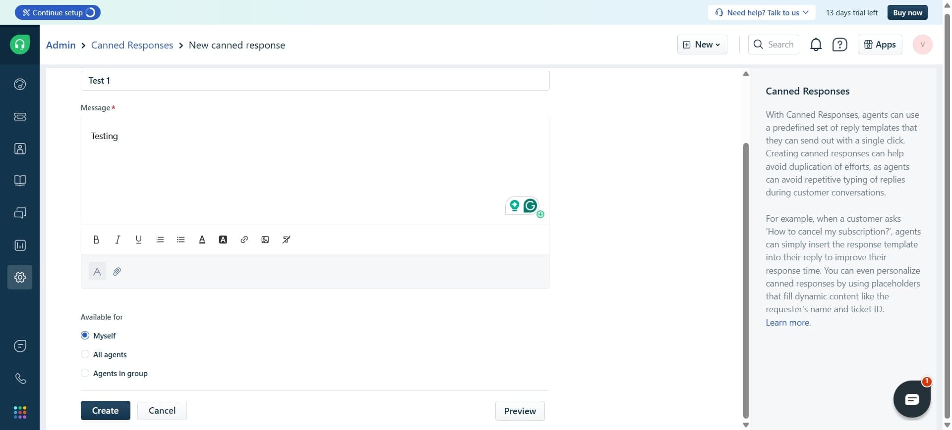 Set visibility and category