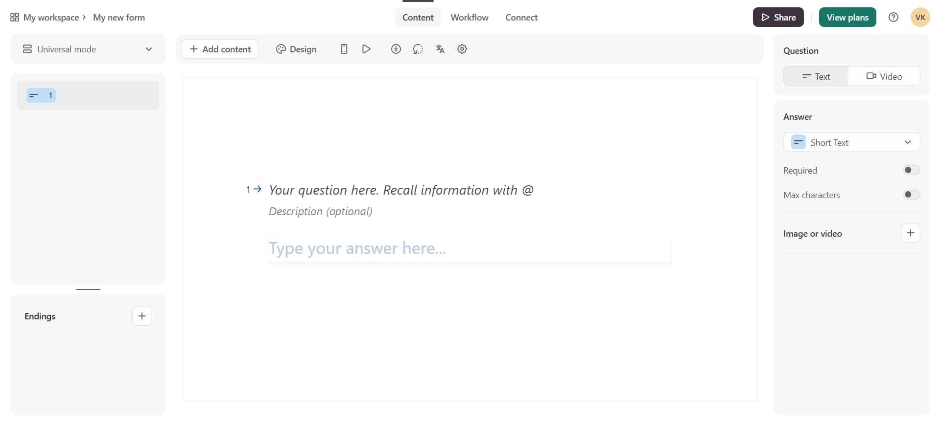 Configure question settings