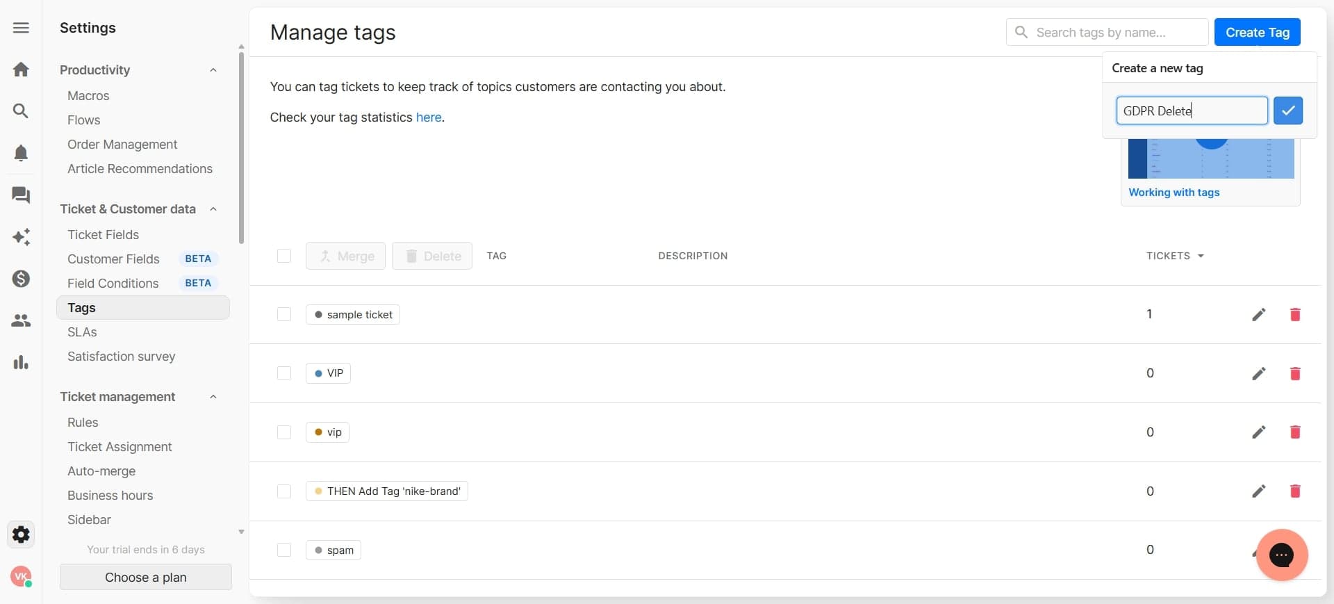 Configure deletion request forms