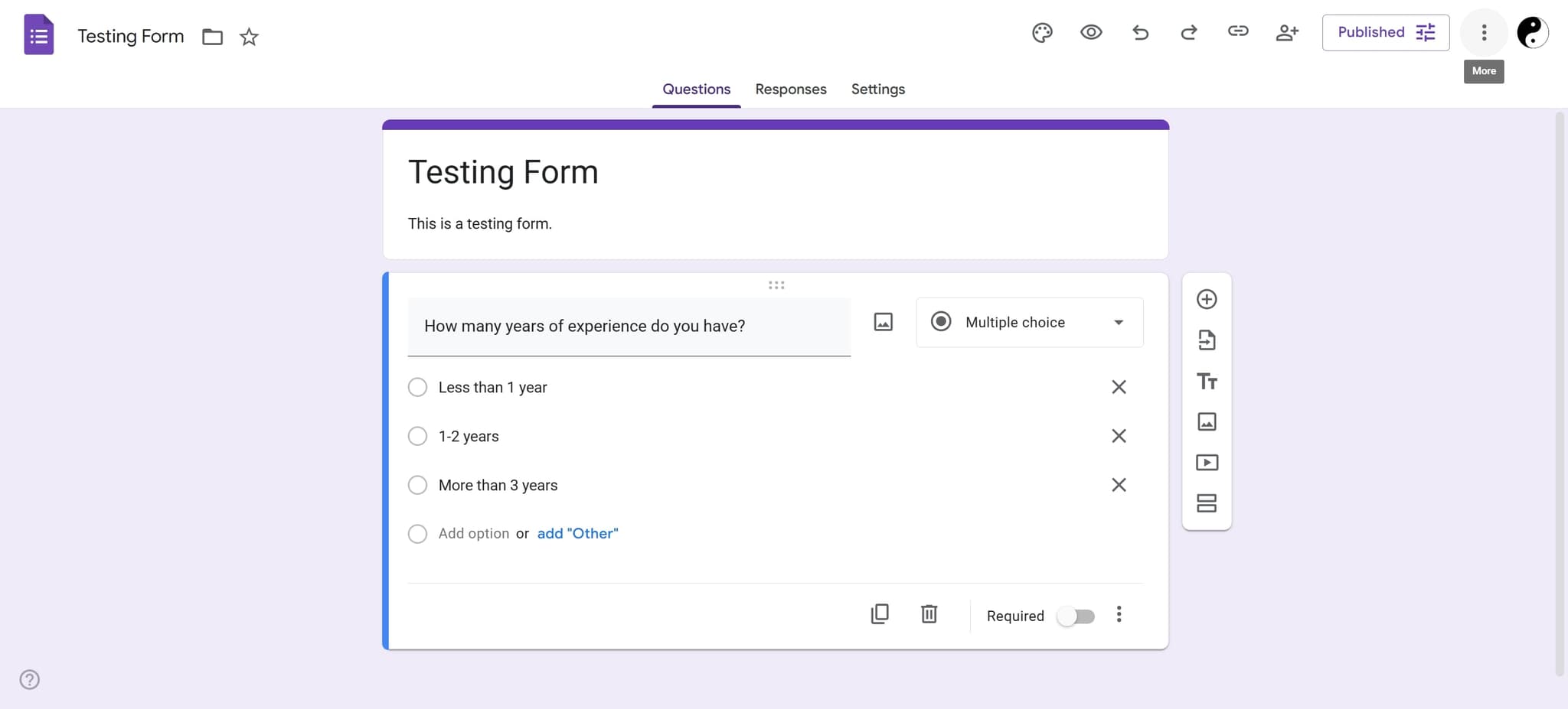 Click the More options menu