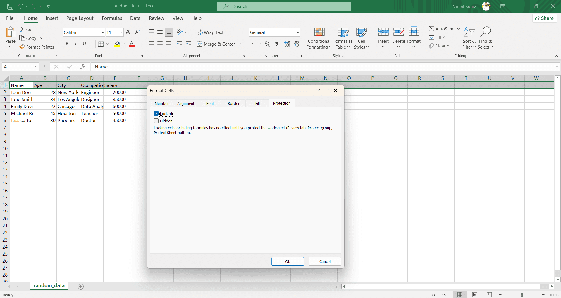 Confirm protection settings