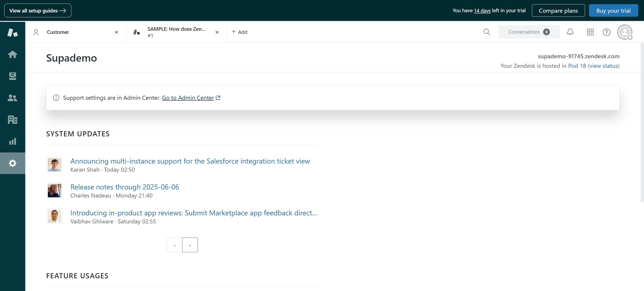 Navigate to Routing settings