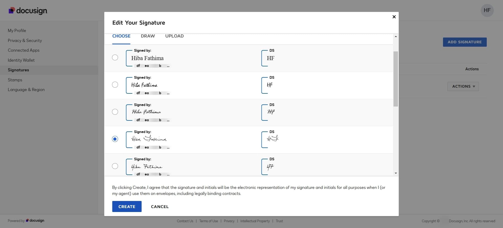 Click CREATE to finalize