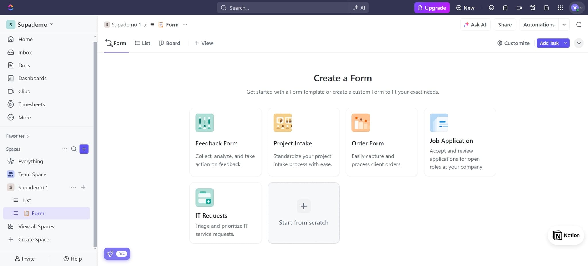Set up task creation rules
