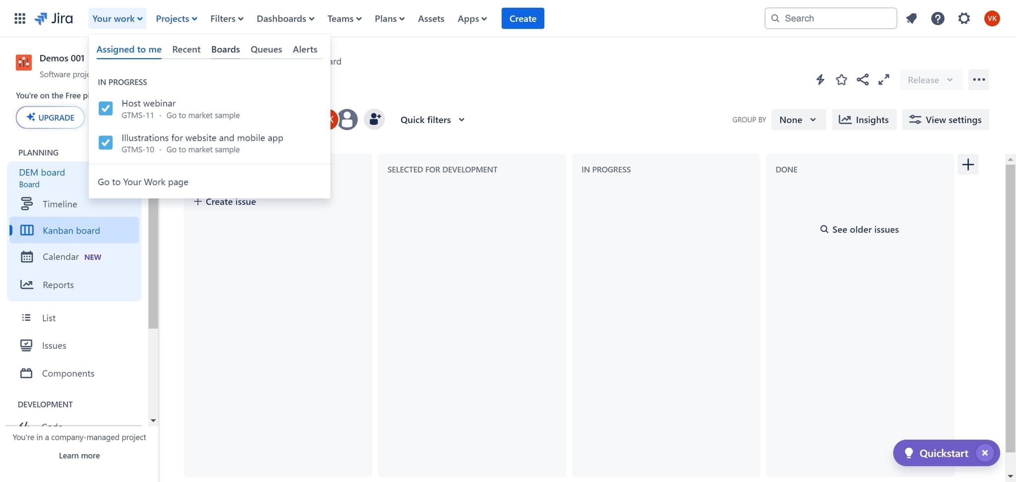 Select the Boards section