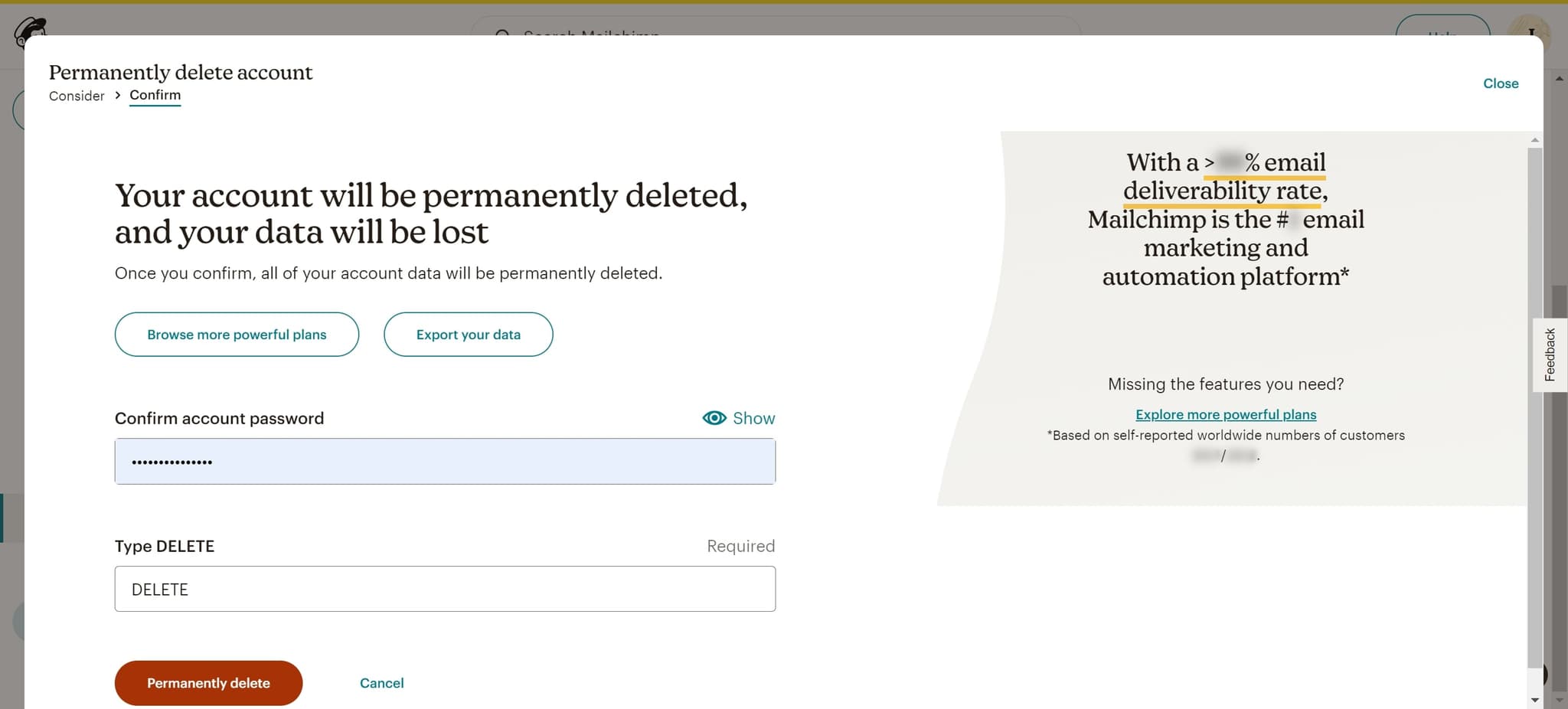 Click Permanently delete