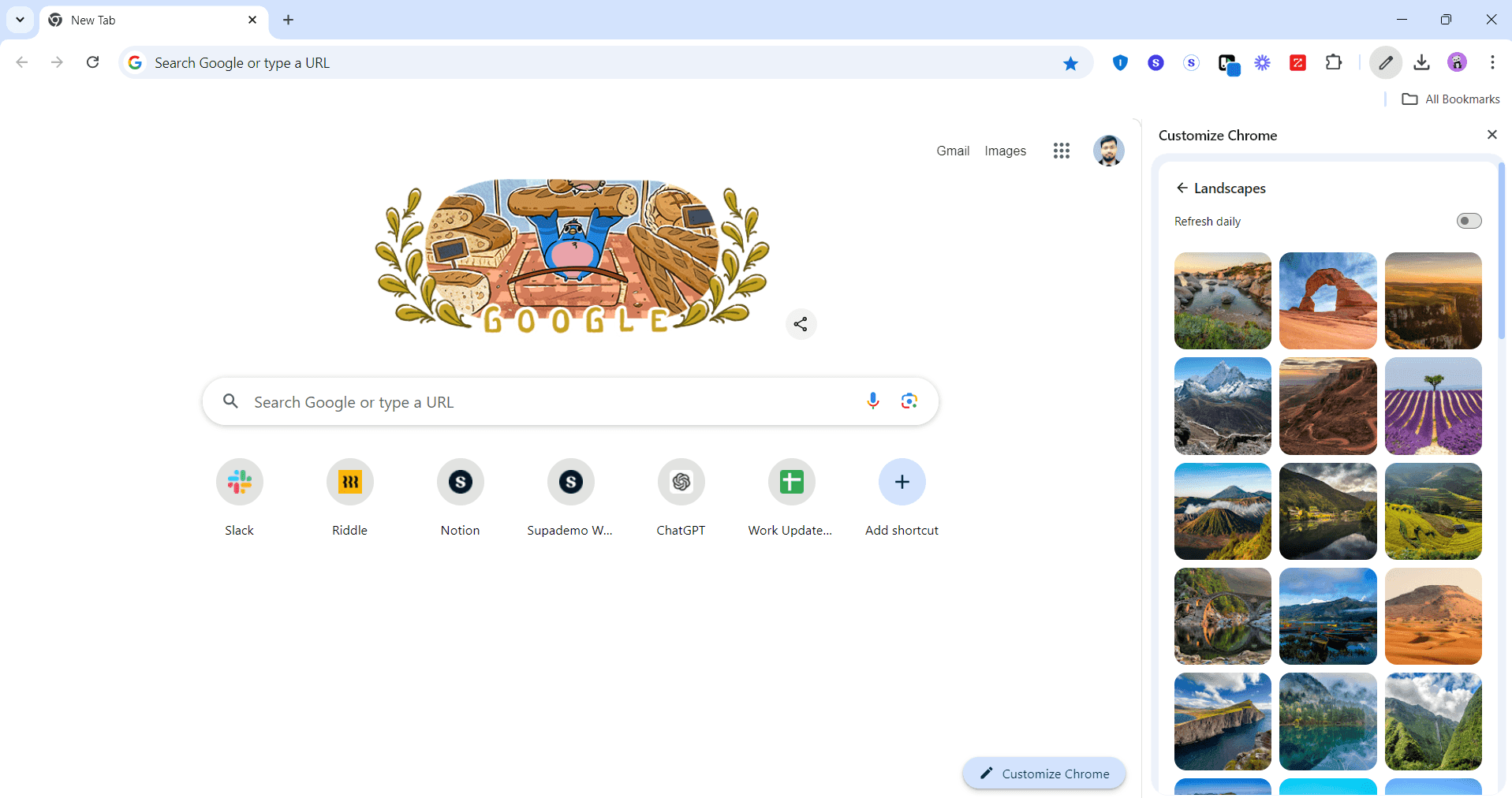 Preview the background