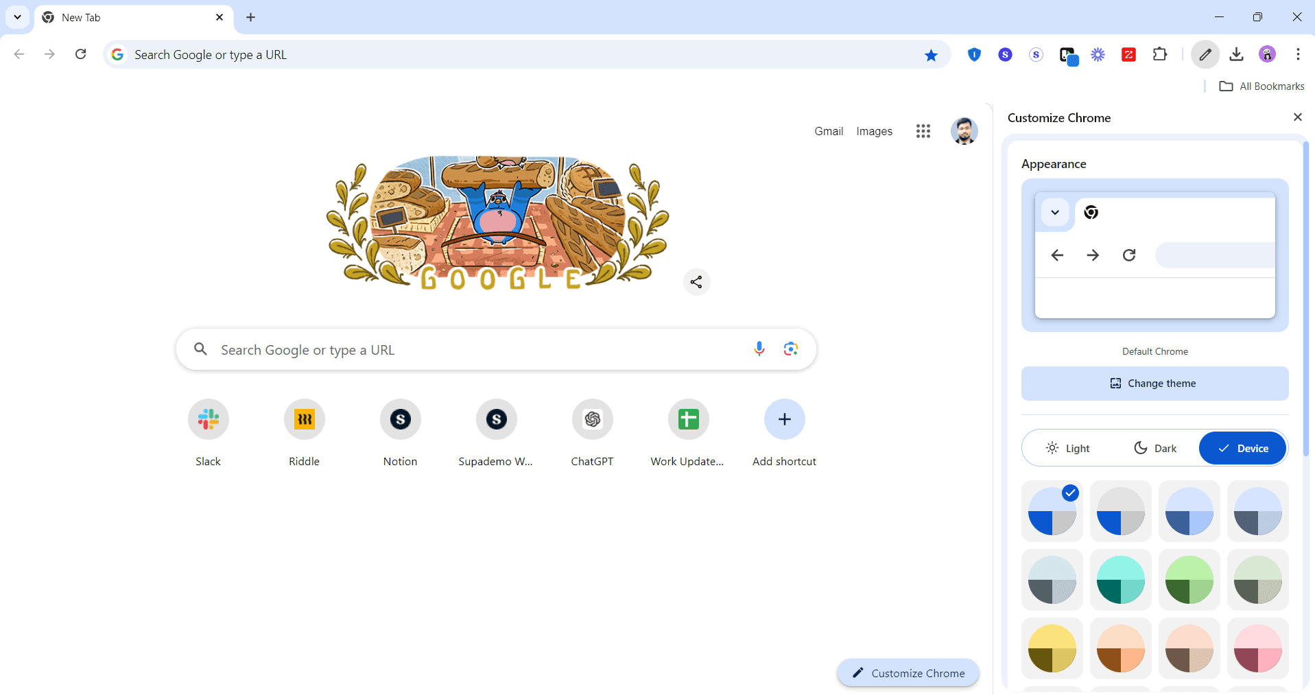 Select background image option