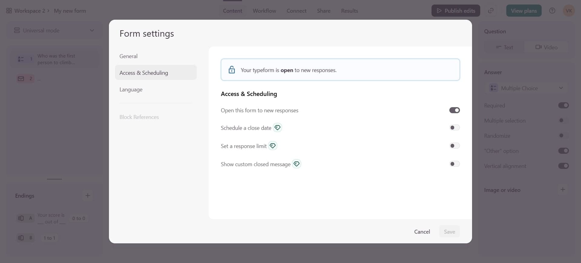 Configure your limit parameters