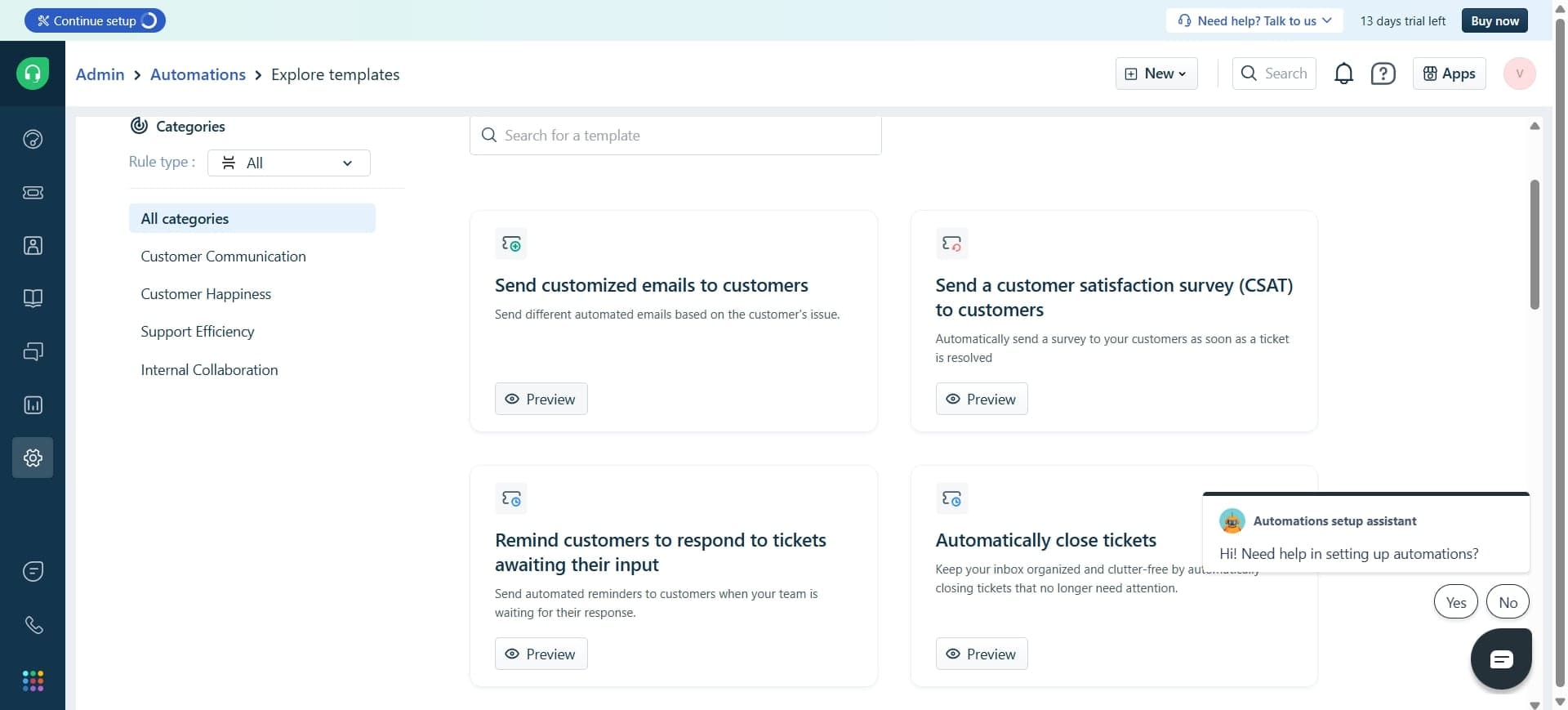 Set up automatic notifications