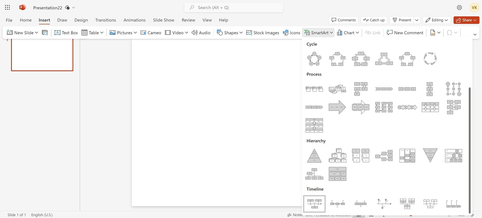 Choose timeline layout