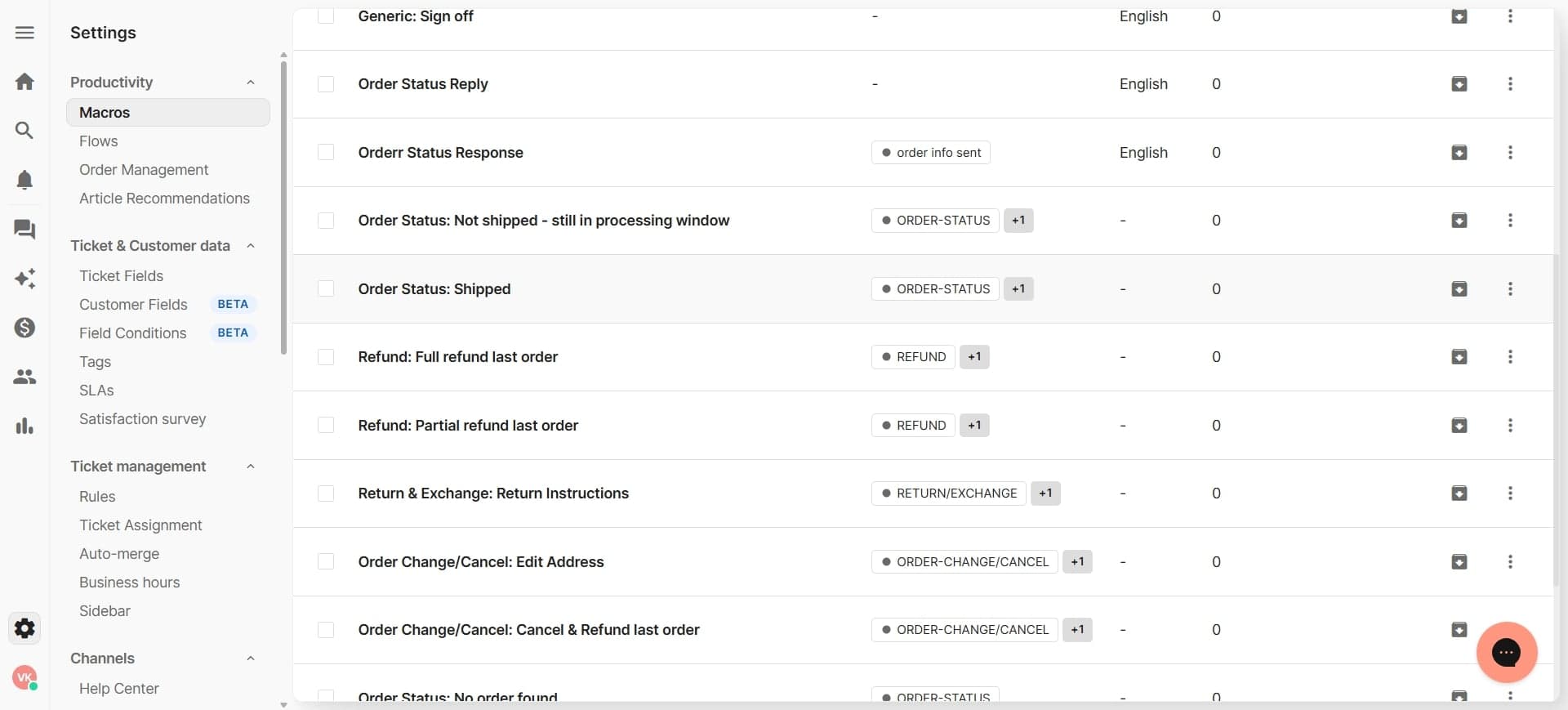 Click the edit order option