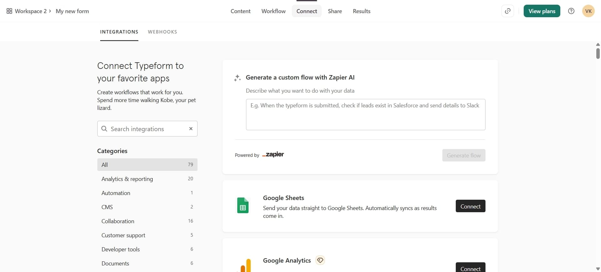 Search for Google Sheets integration