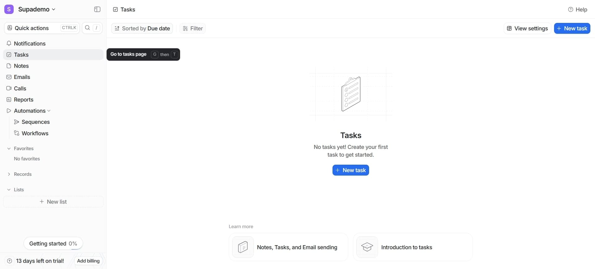 Find the objects management section