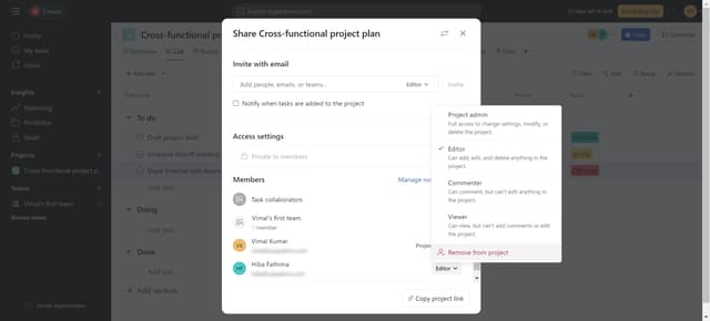 How to Remove Someone from Asana Project