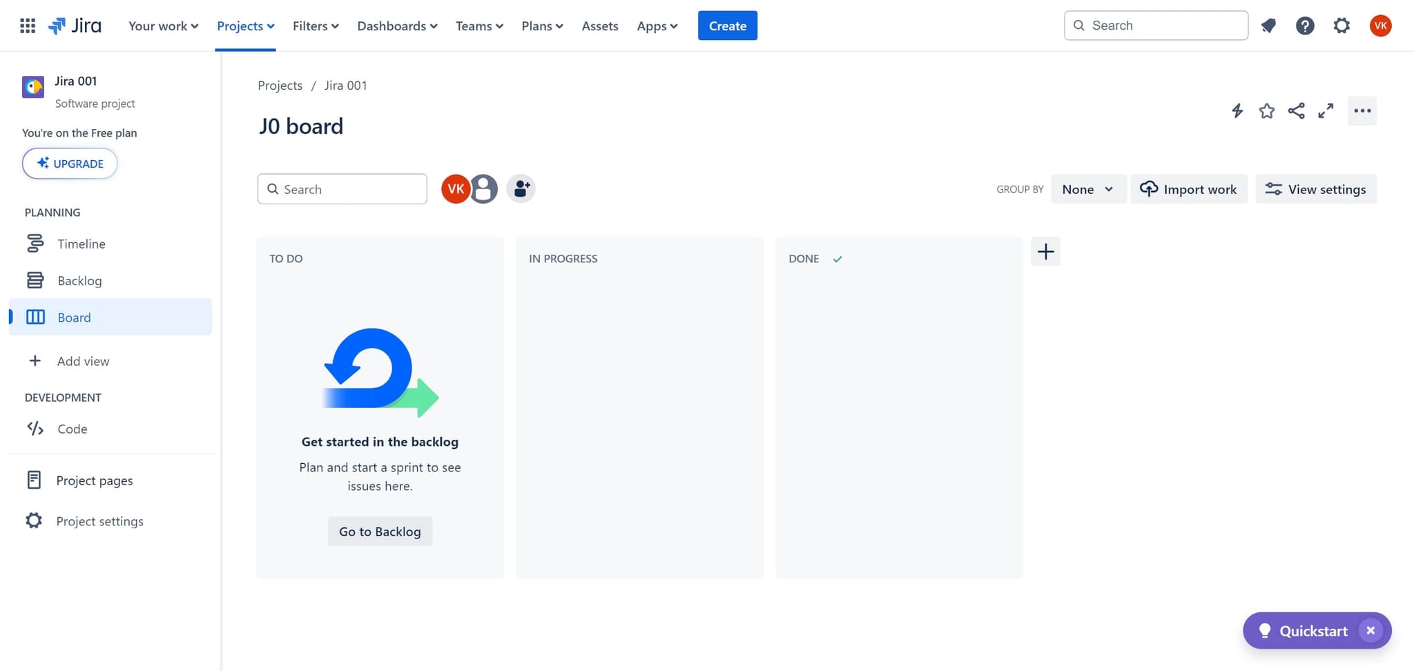 Access the Jira project element