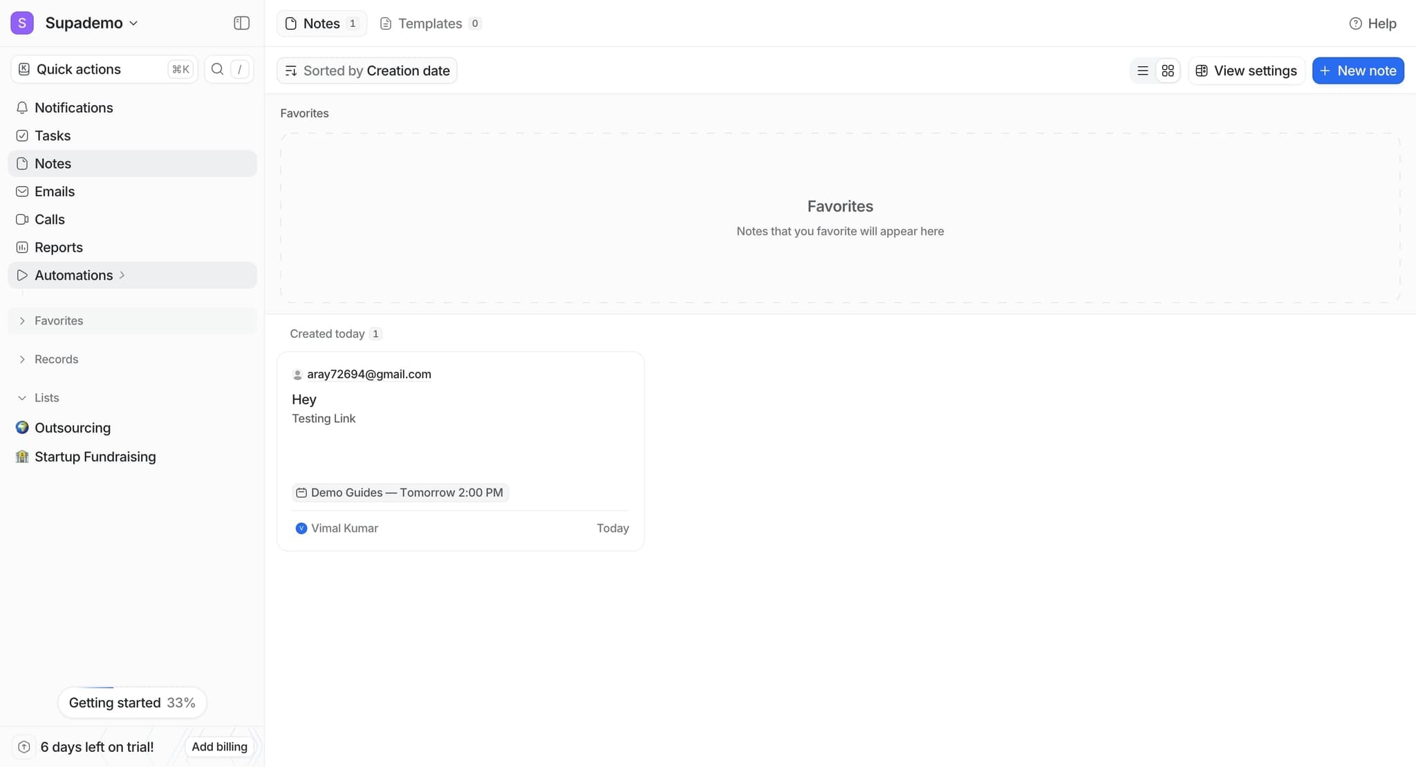 Navigate to the Automations section