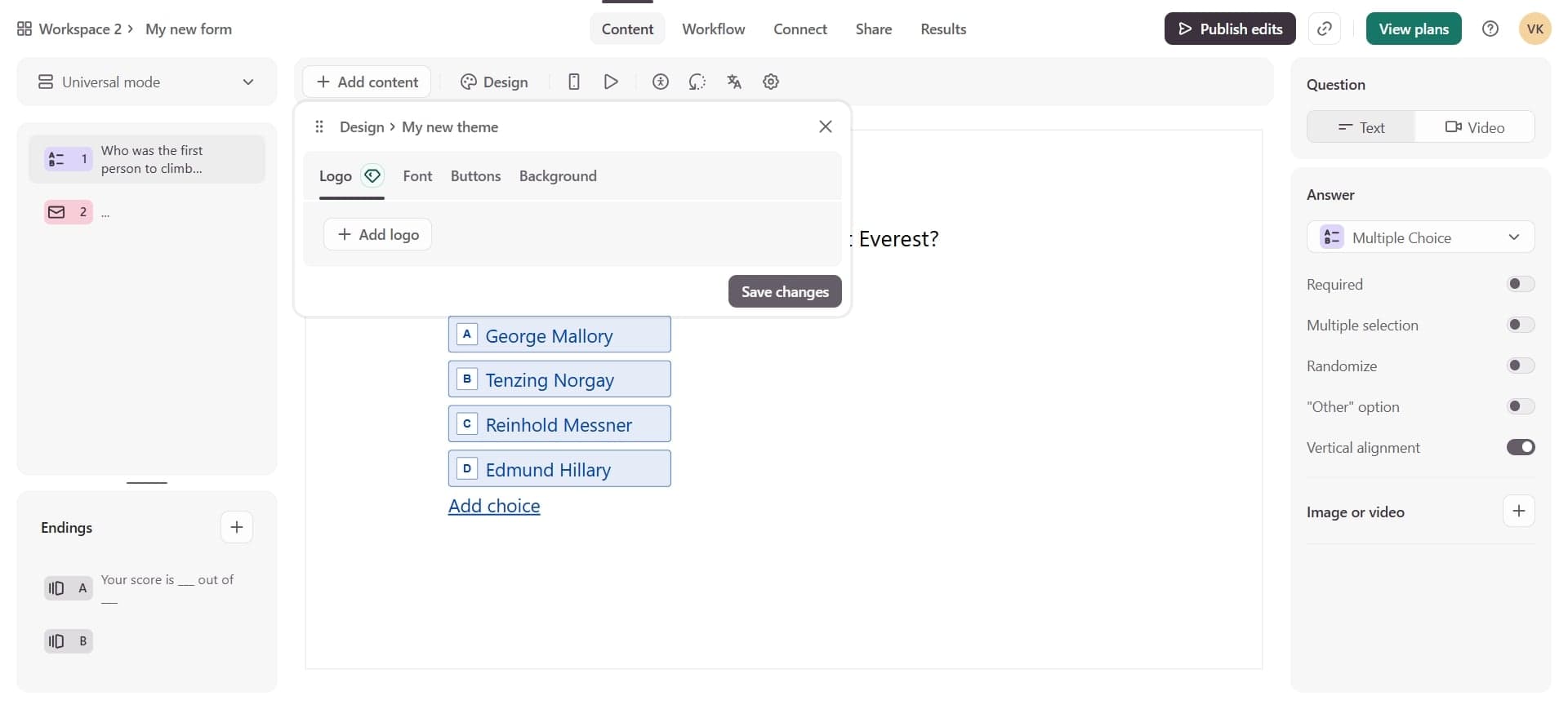 Set the background style