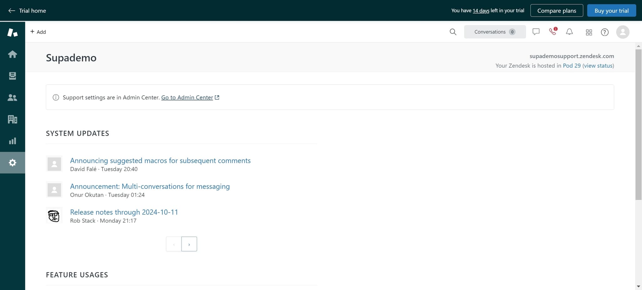Access the Admin Center