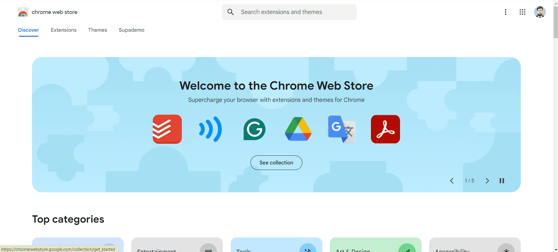 Open the Chrome Web Store