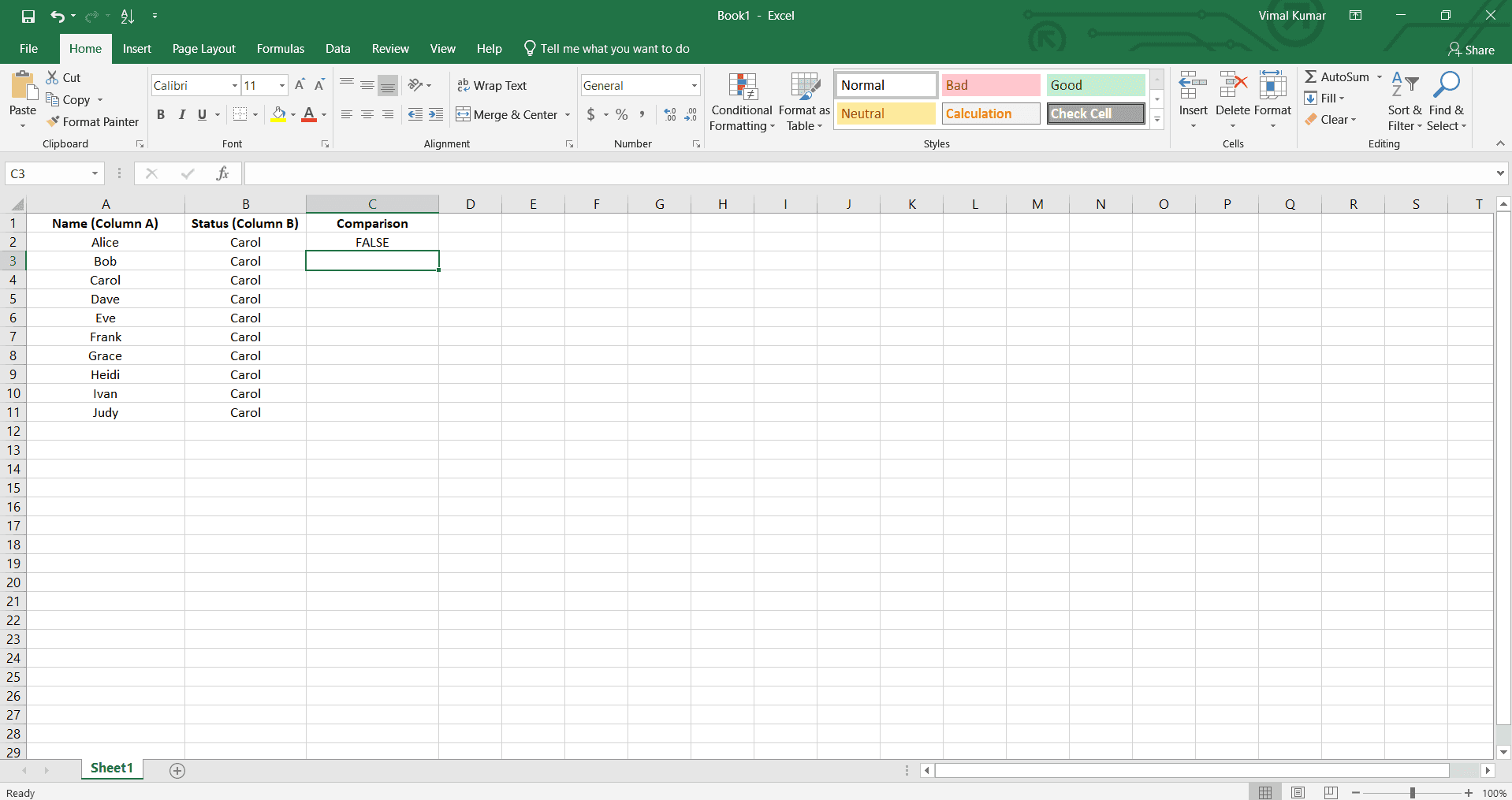 Choose your comparison method