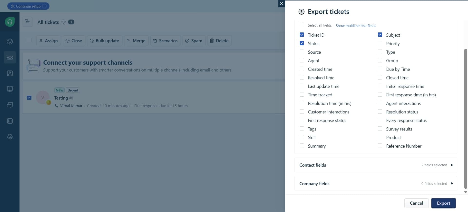 Download your exported file