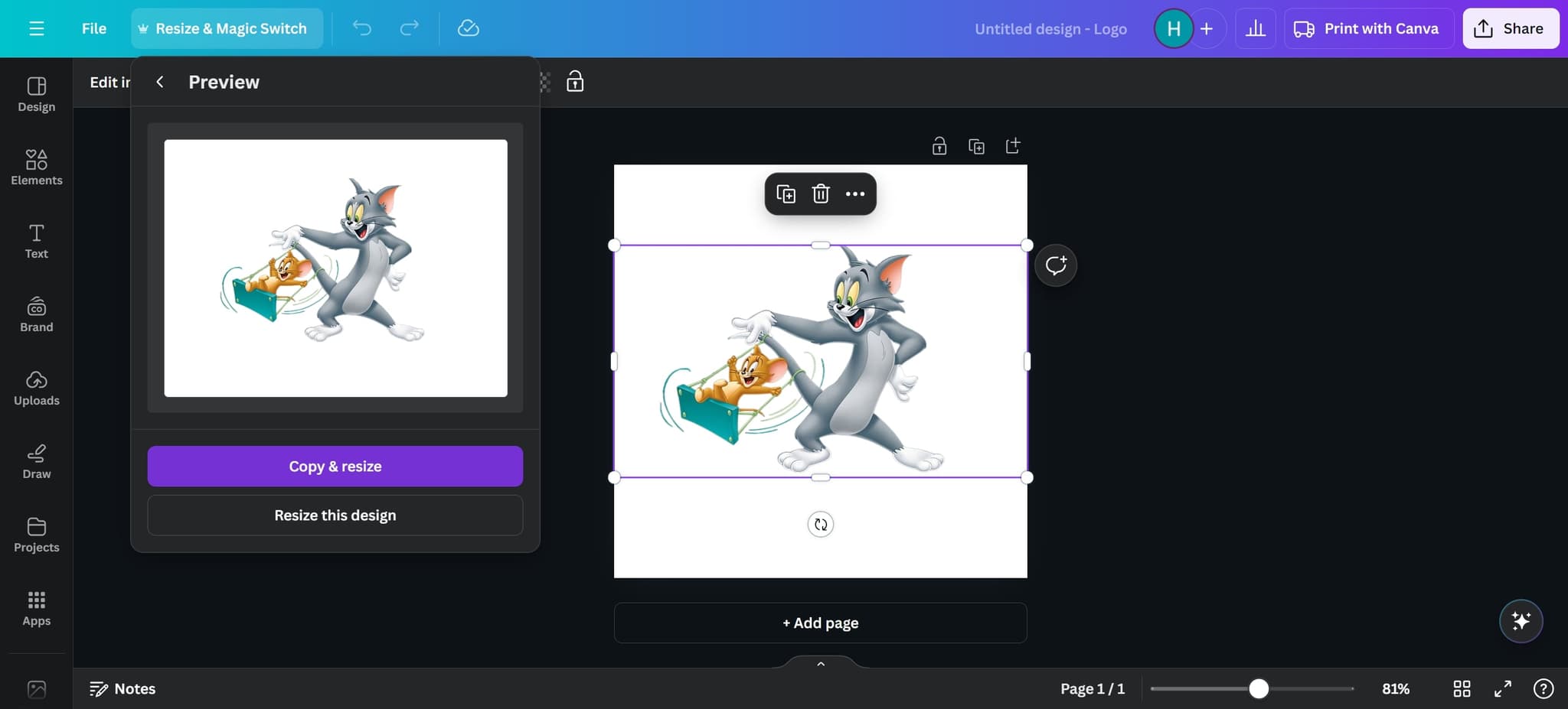 Create a resized copy