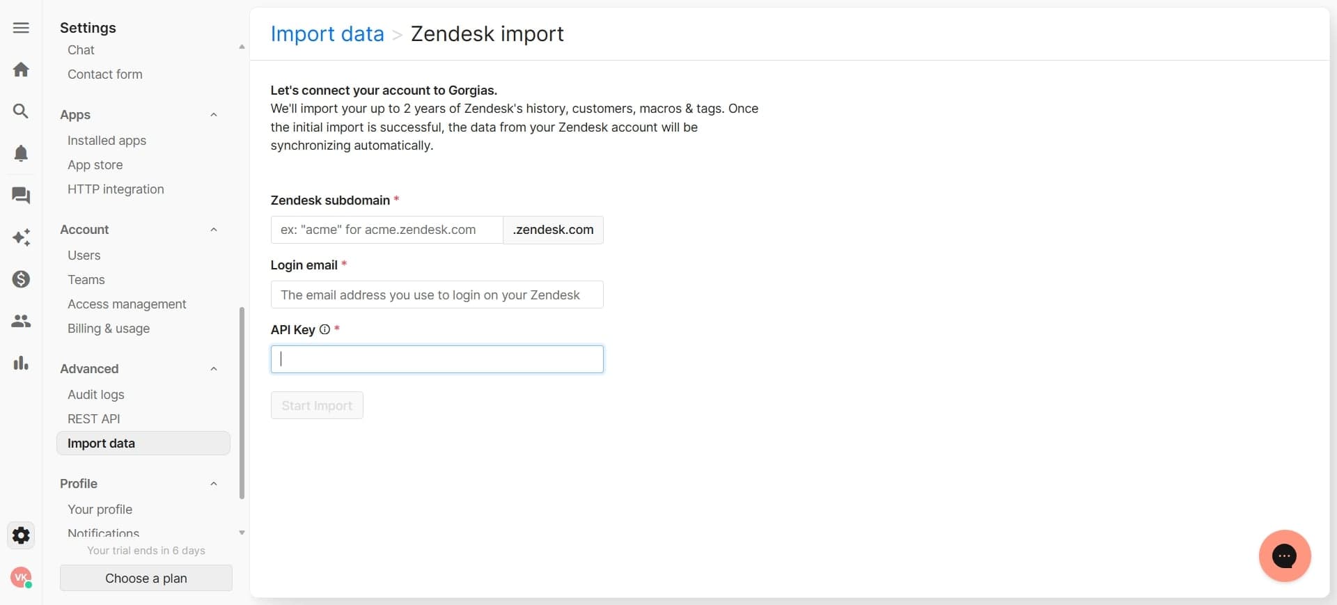 Upload and confirm the import