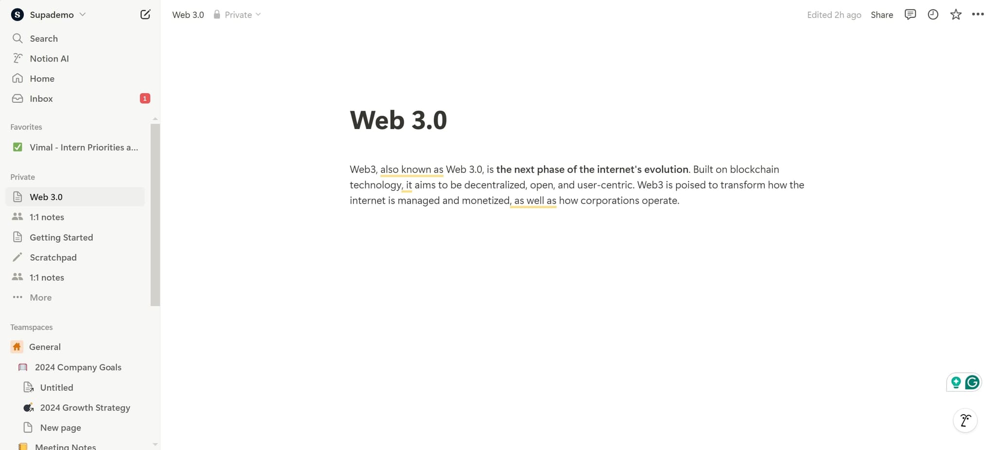 Click on the text element