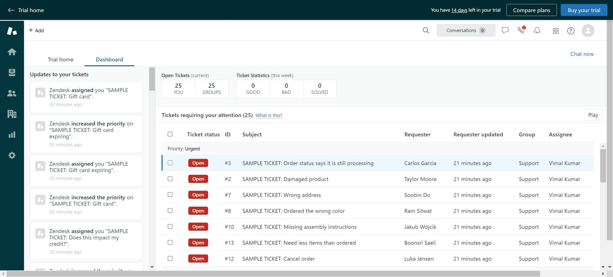 Navigate to ticket options