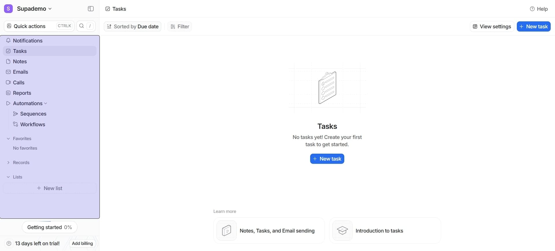 Access the workspace settings