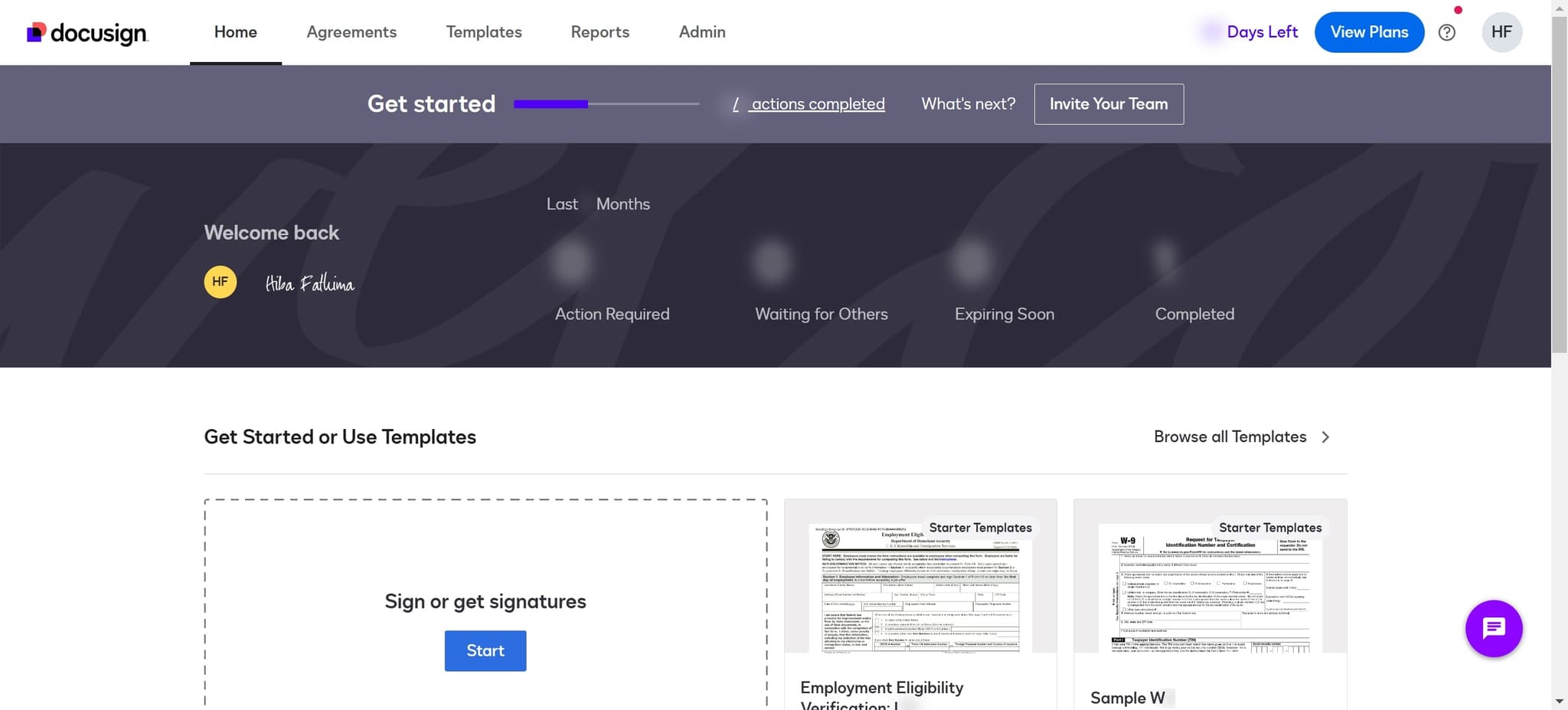 Click on Get Started or Use Templates
