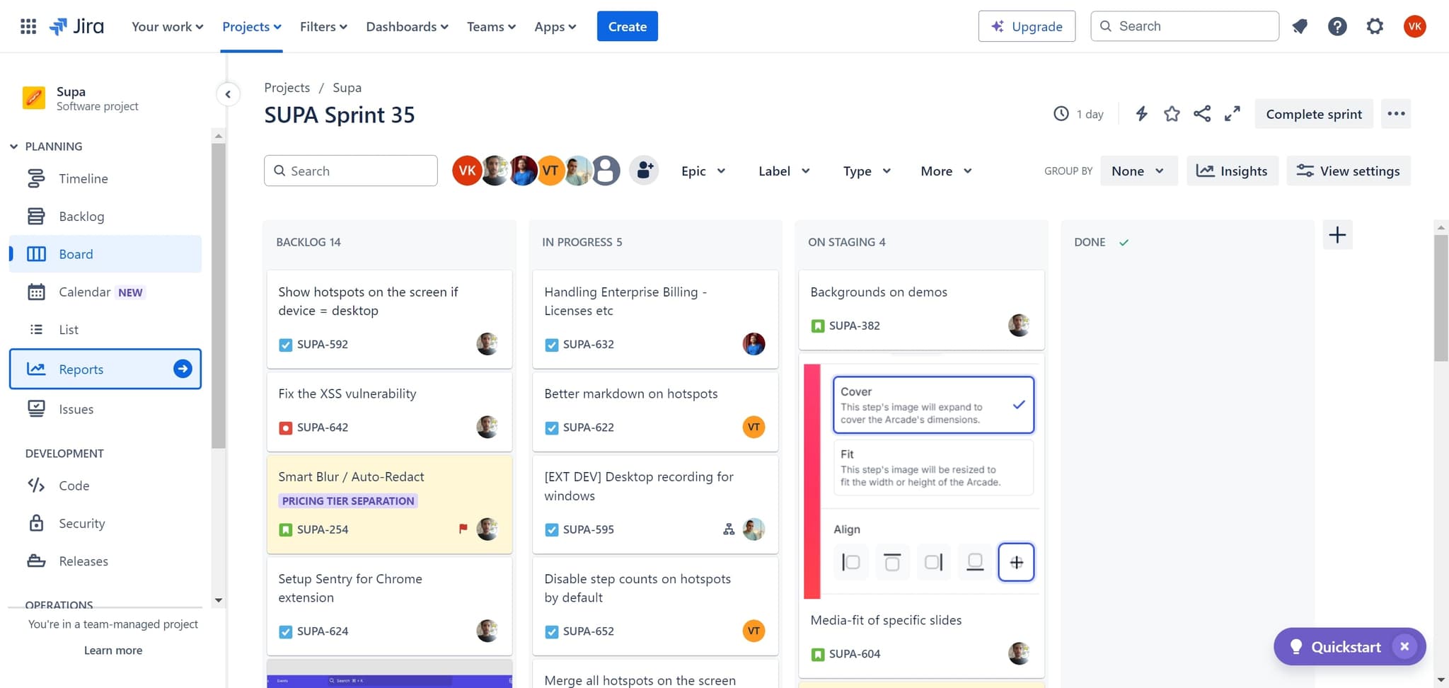 Access the Reports section