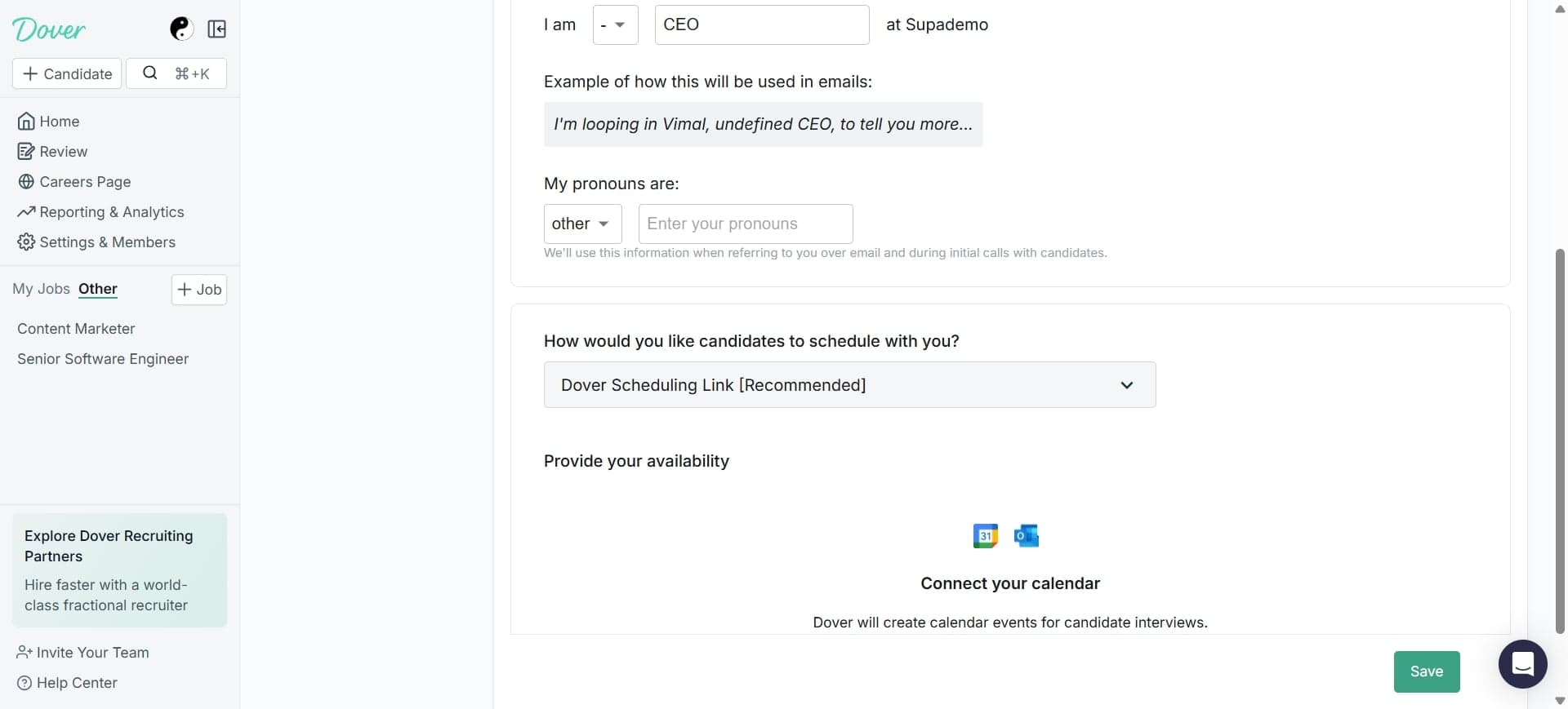 Set interview duration