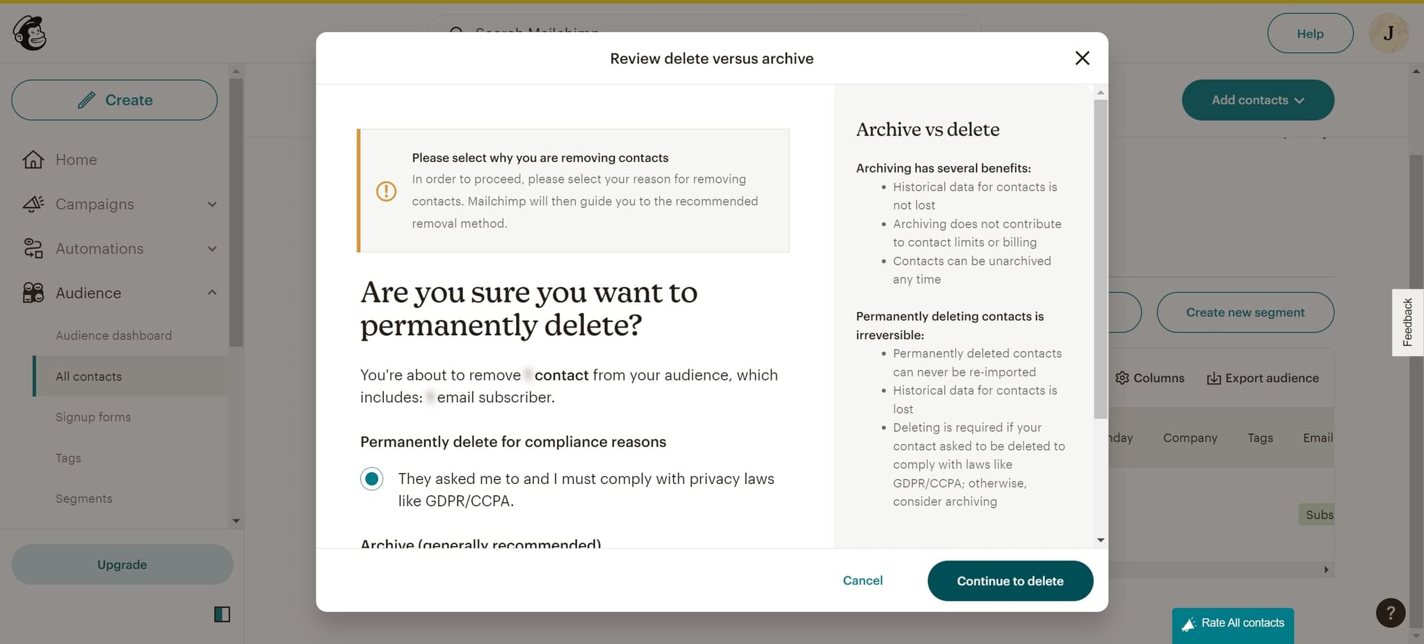 Proceed to final confirmation