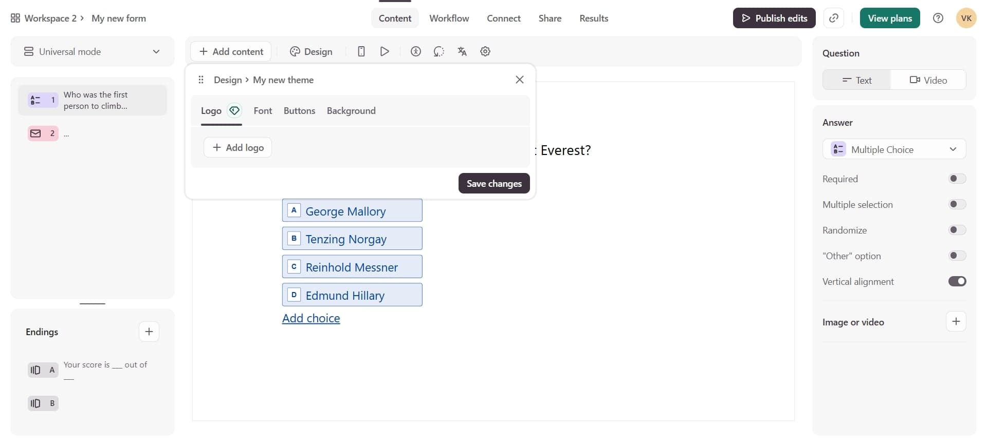 Adjust typography settings