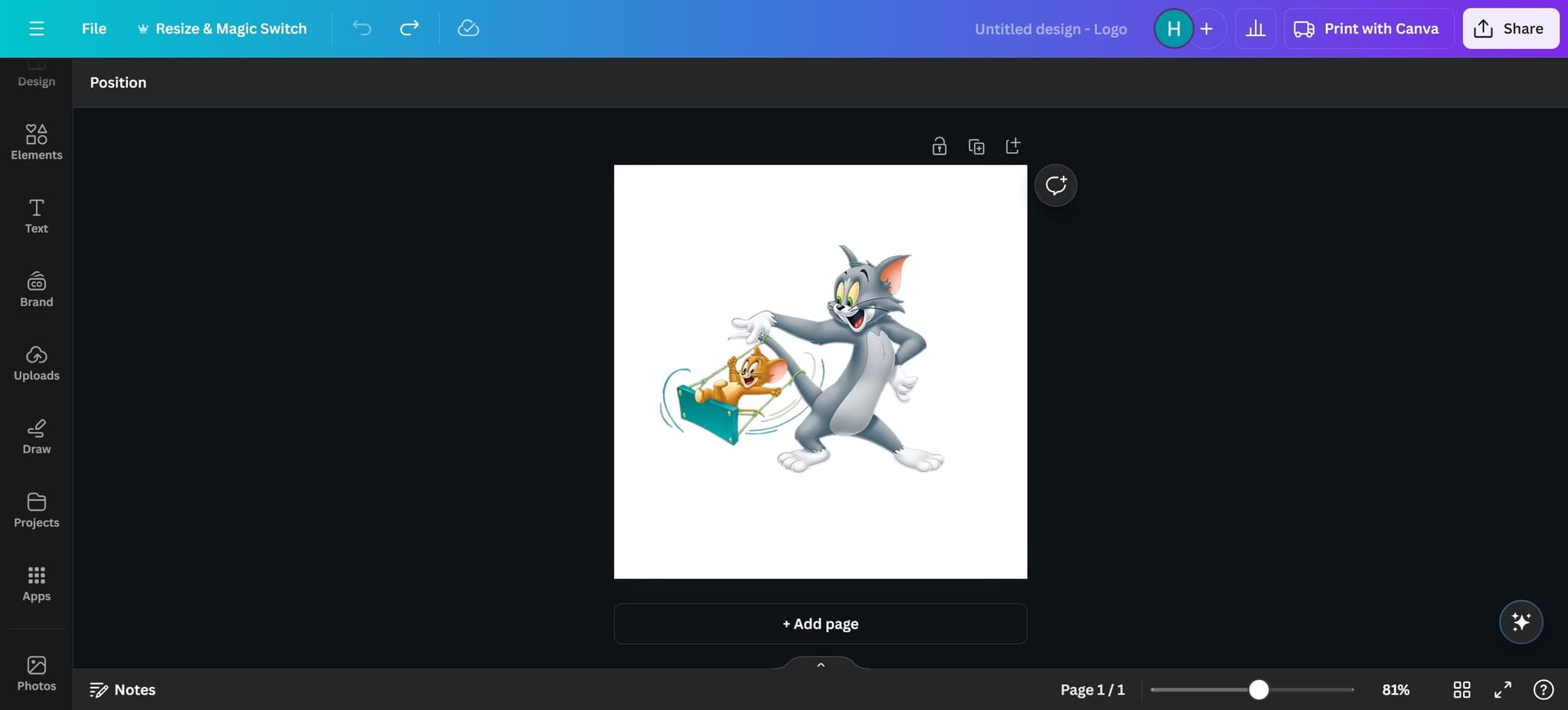 Click on the design element