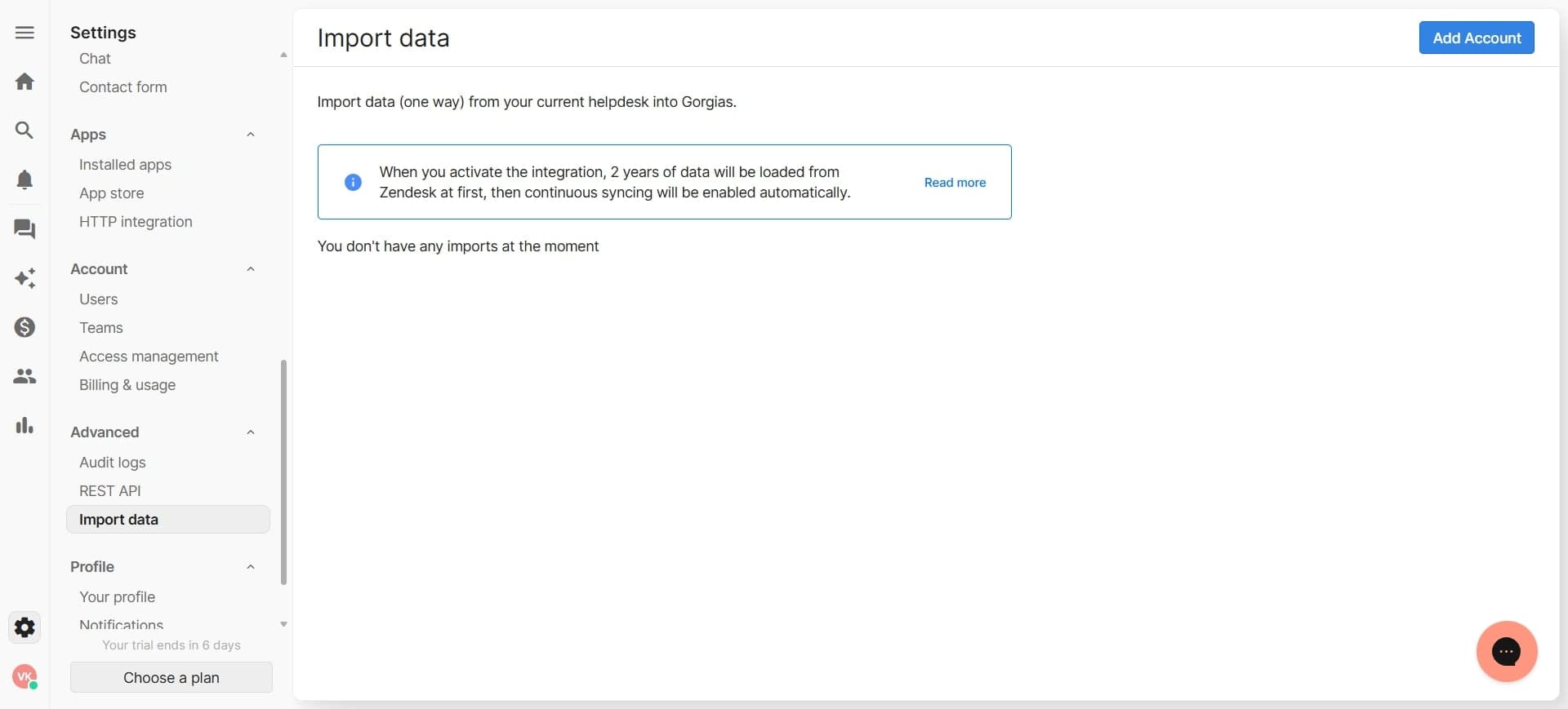 Configure export parameters